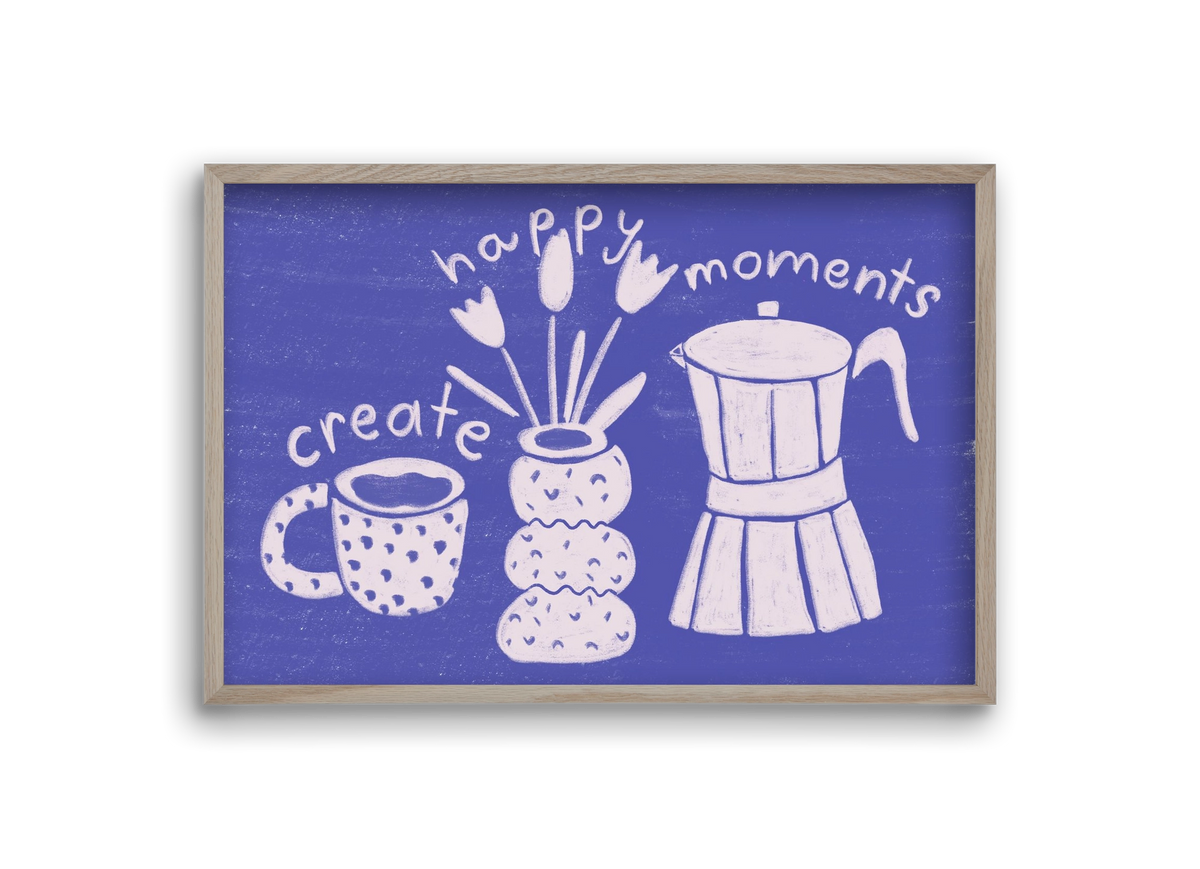 Happy Moments , 30x20 cm (30x20 cm), Tölgy keret