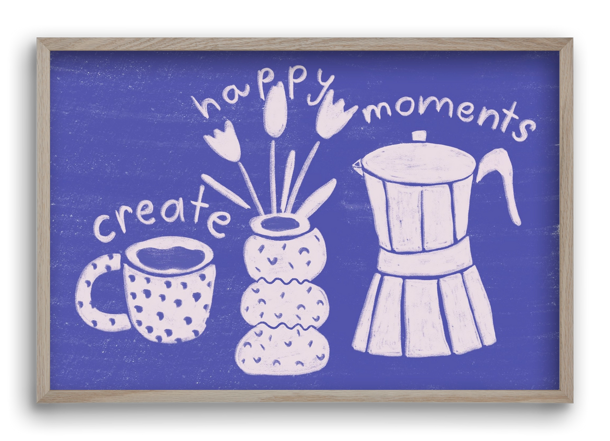 Happy Moments , 60x40 cm (60x40 cm), Tölgy keret