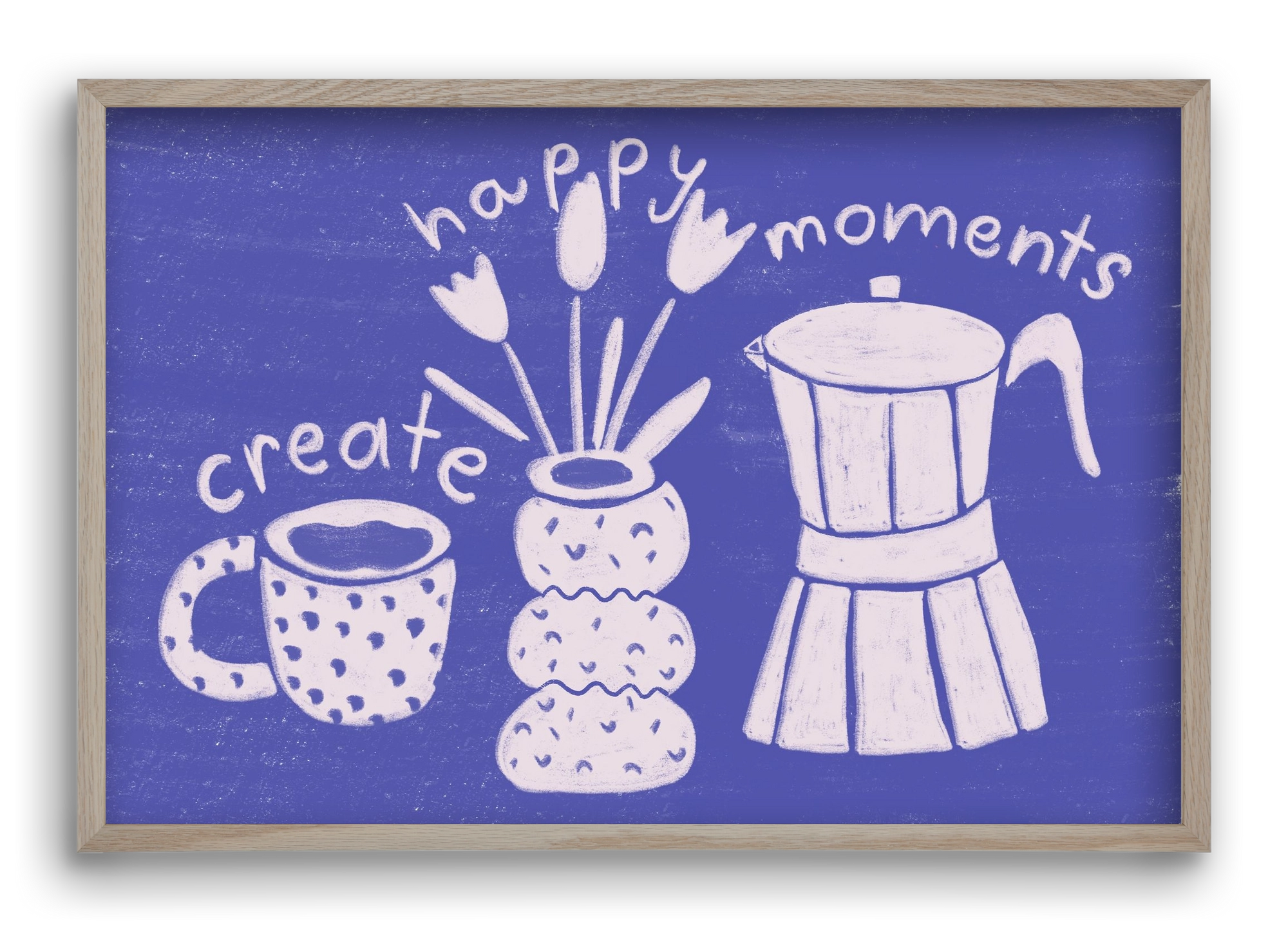 Happy Moments , 60x40 cm (60x40 cm), Tölgy keret