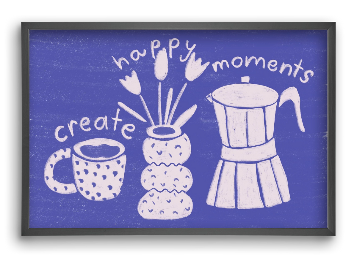 Happy Moments , 60x40 cm (60x40 cm), Fekete keret