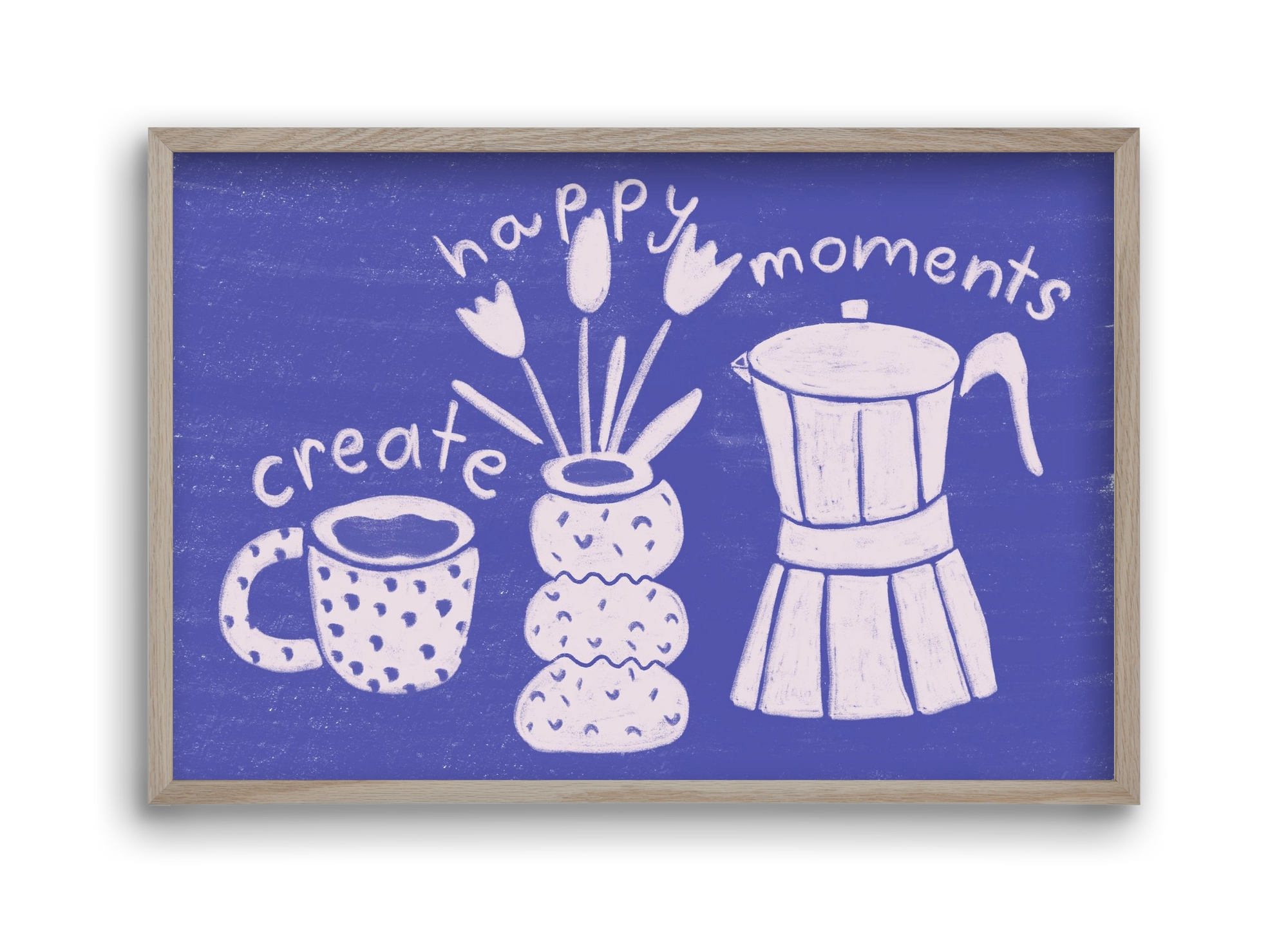 Happy Moments , 45x30 cm (45x30 cm), Tölgy keret