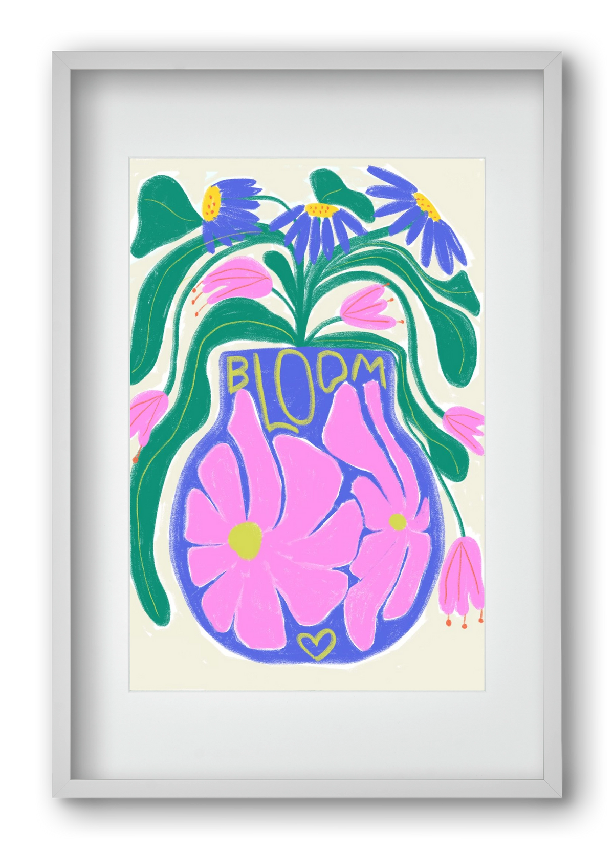 Bloom, 40x60 cm (30x45 cm), Fehér keret, paszpartuval