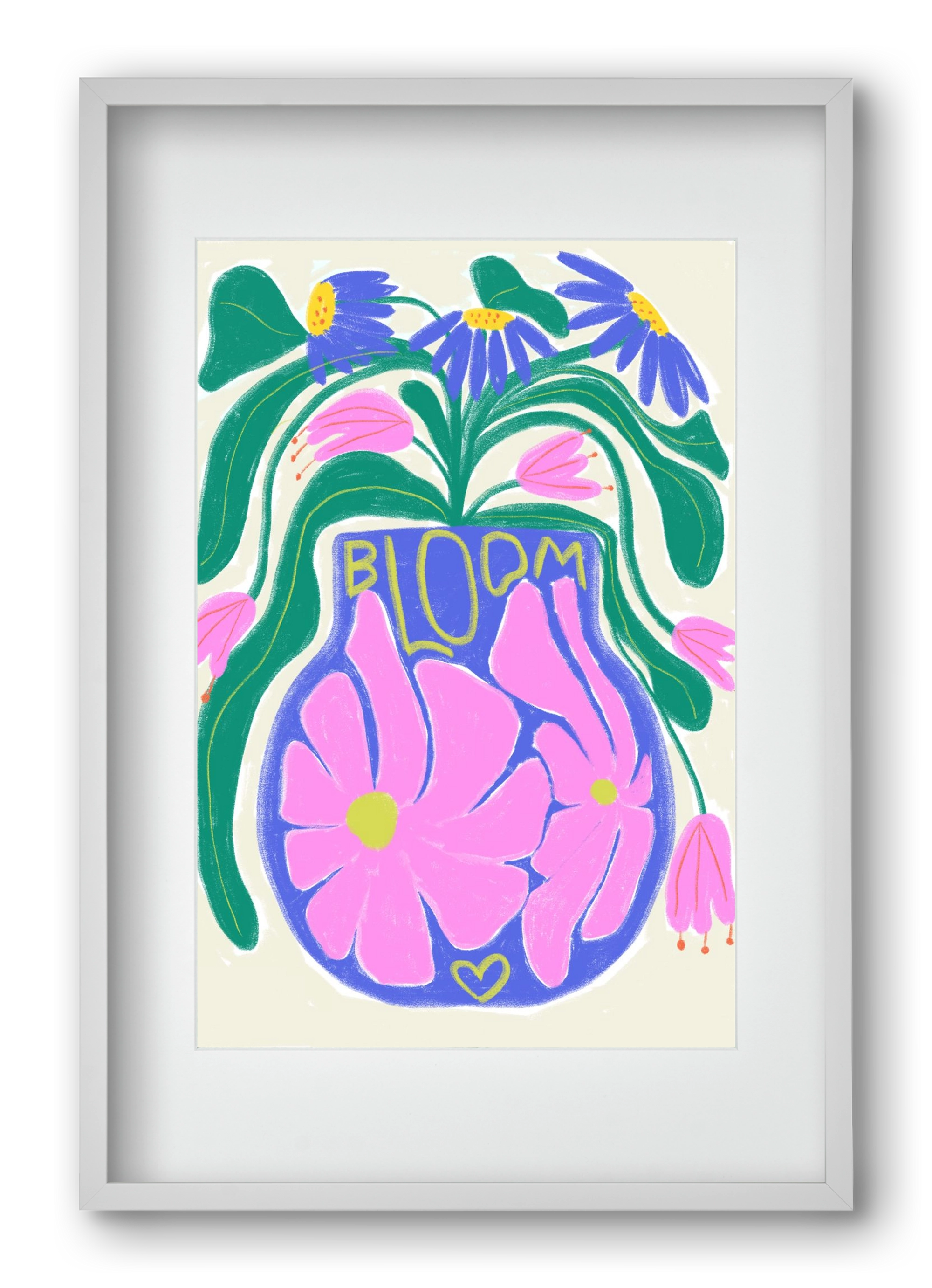 Bloom, 40x60 cm (30x45 cm), Fehér keret, paszpartuval