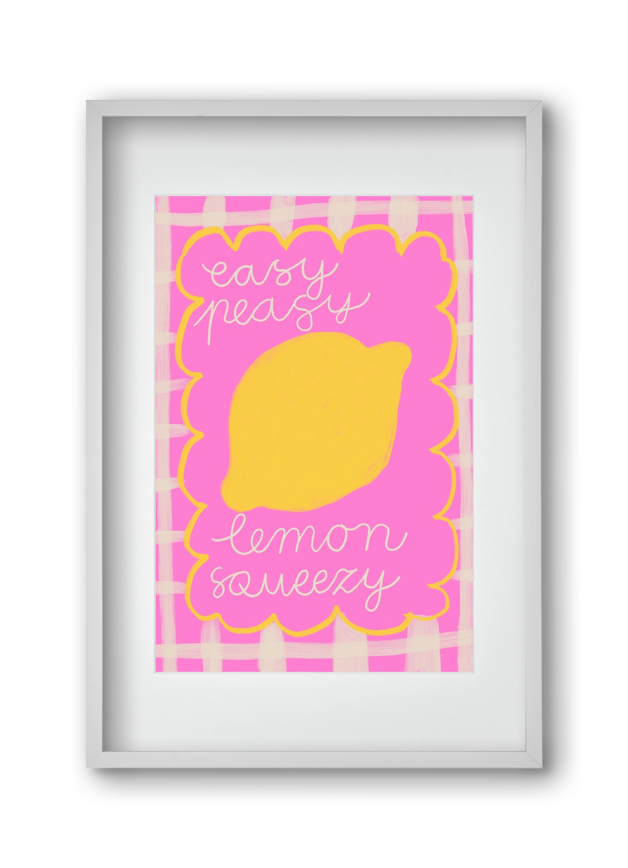Easy Lemon , 30x45 cm (20x30 cm), Fehér keret, paszpartuval