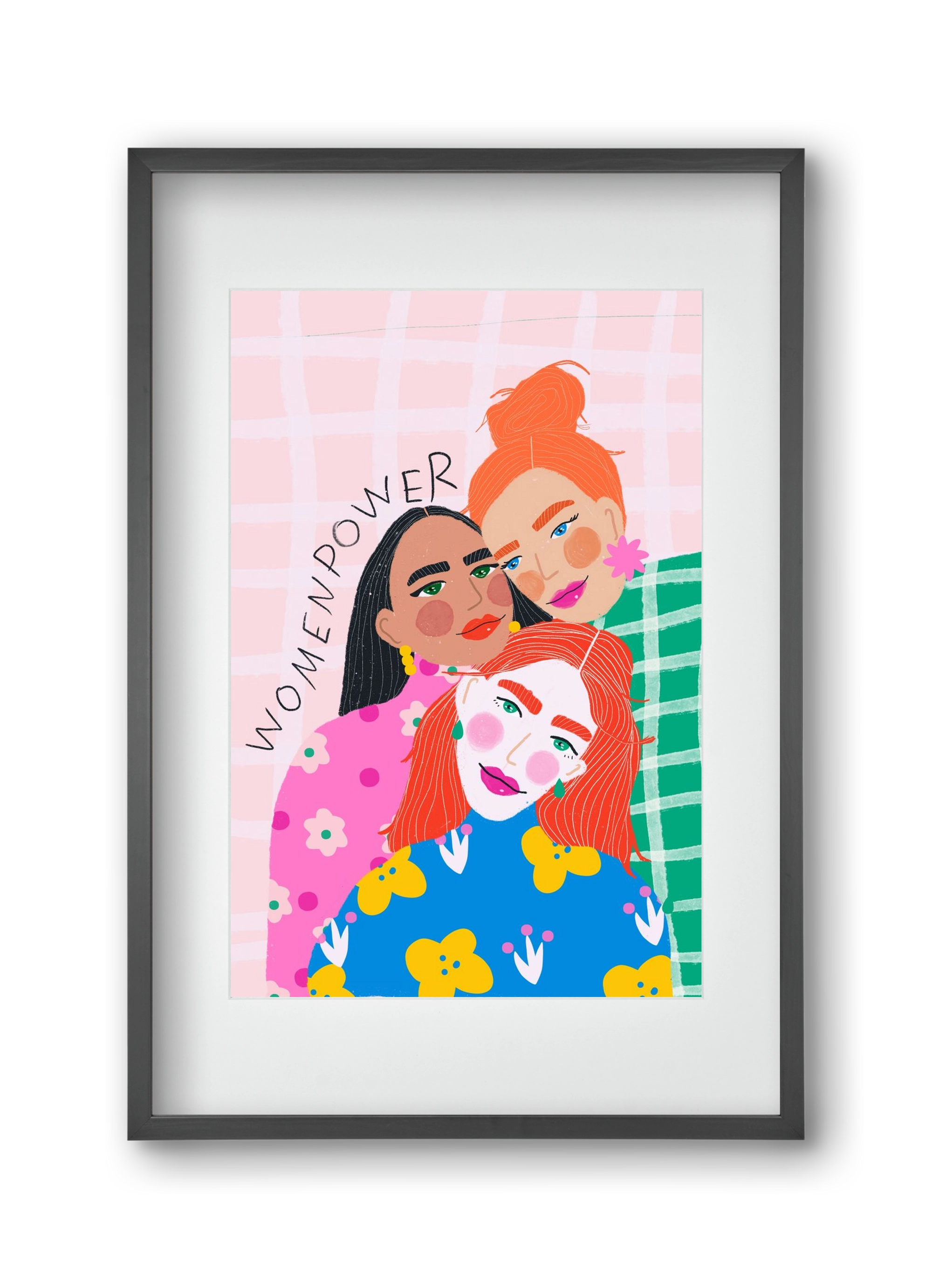 WomenPower , 30x45 cm (20x30 cm), Fekete keret, paszpartuval