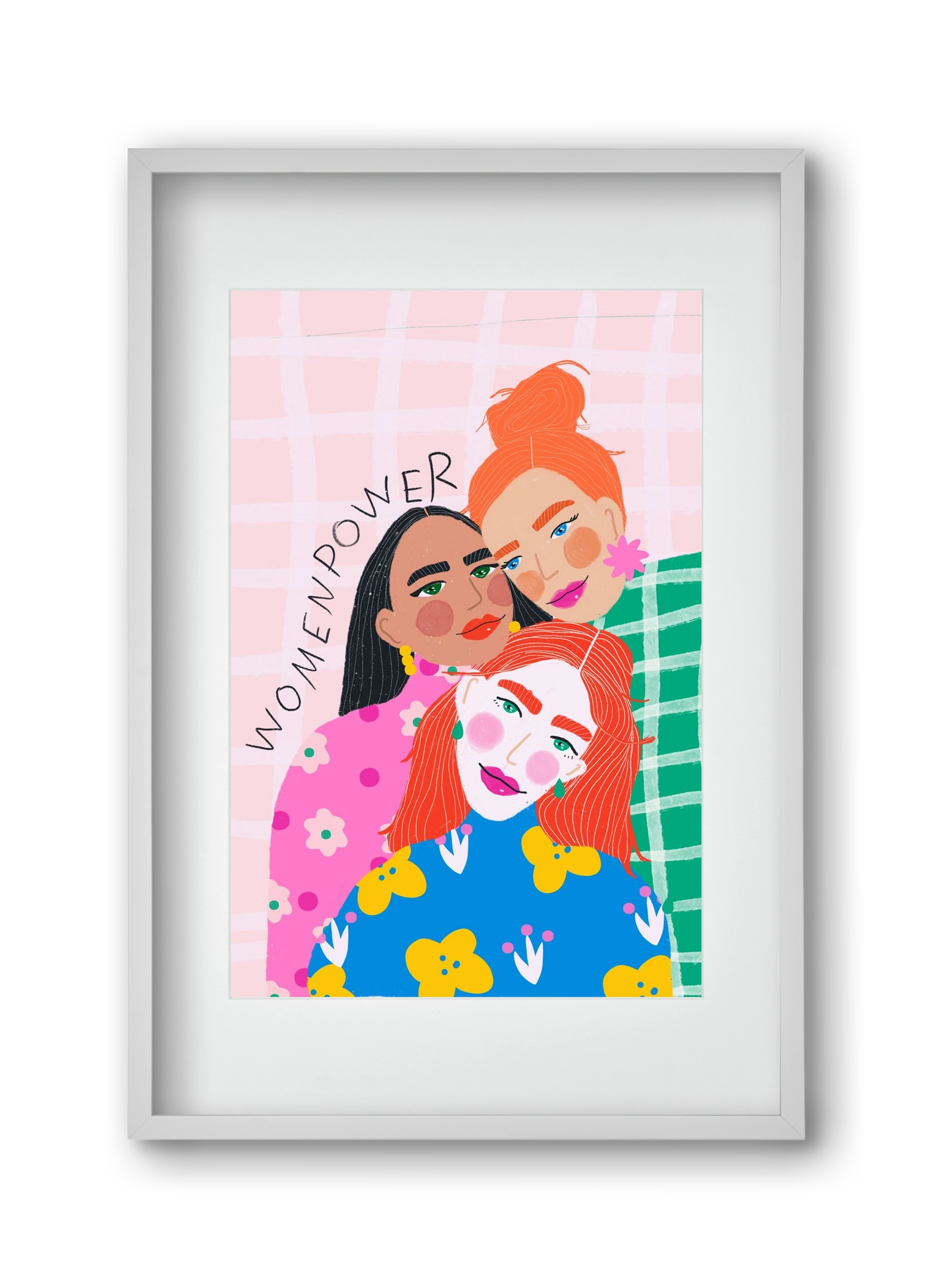 WomenPower , 30x45 cm (20x30 cm), Fehér keret, paszpartuval