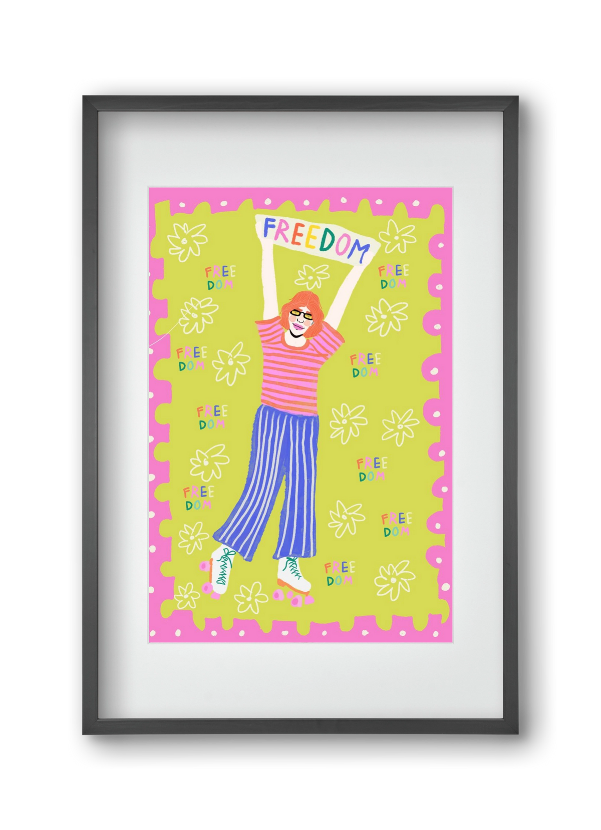 Freedom , 30x45 cm (20x30 cm), Fekete keret, paszpartuval