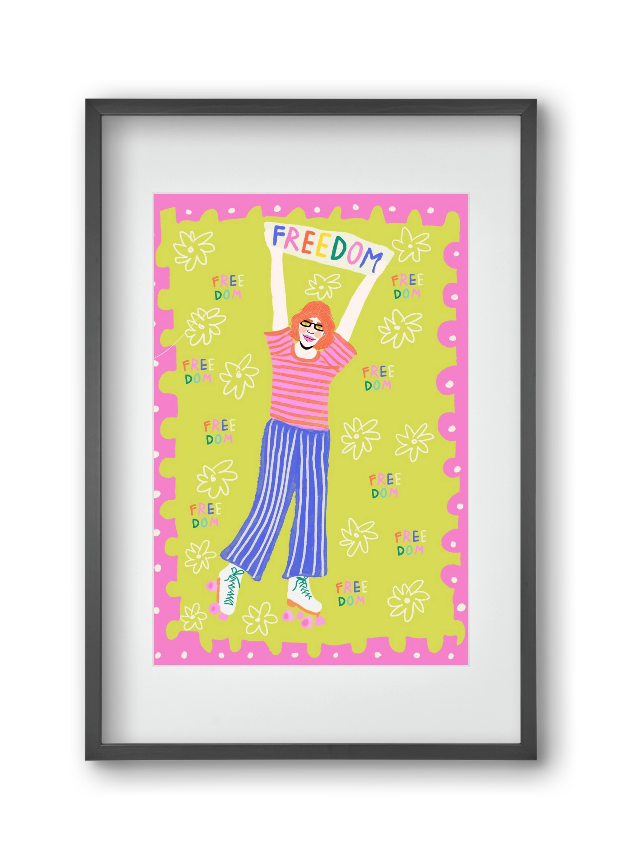 Freedom , 30x45 cm (20x30 cm), Fekete keret, paszpartuval