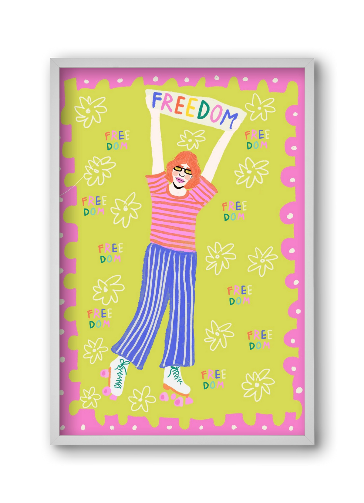 Freedom , 30x45 cm (30x45 cm), Fehér keret