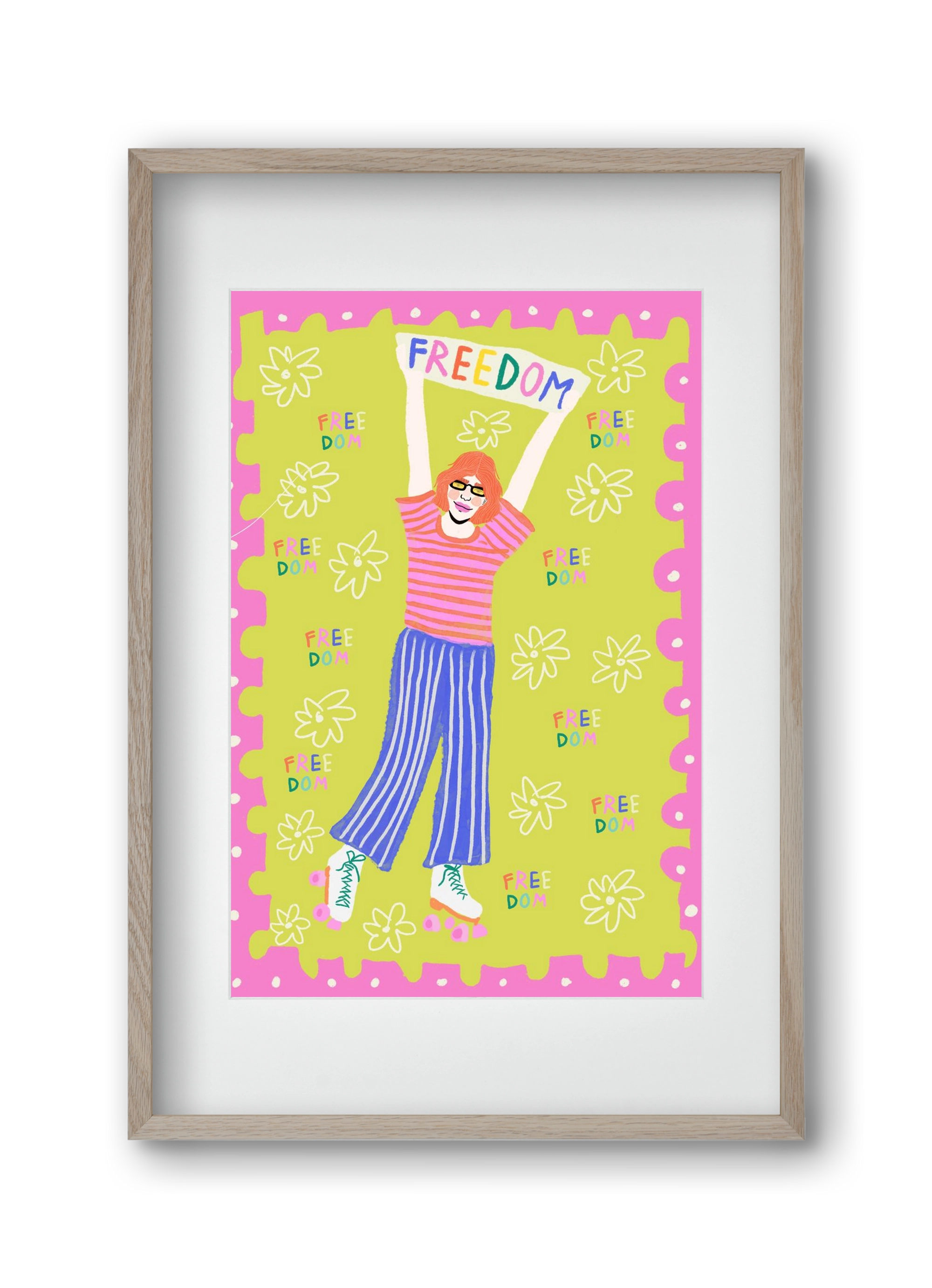 Freedom , 30x45 cm (20x30 cm), Tölgy keret, paszpartuval