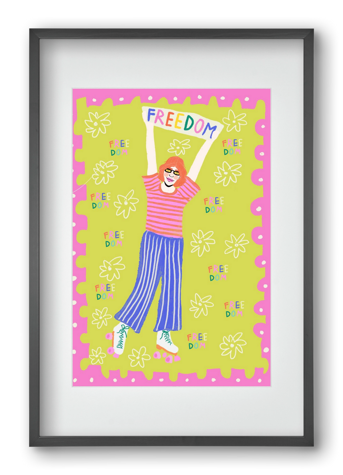 Freedom , 40x60 cm (30x45 cm), Fekete keret, paszpartuval