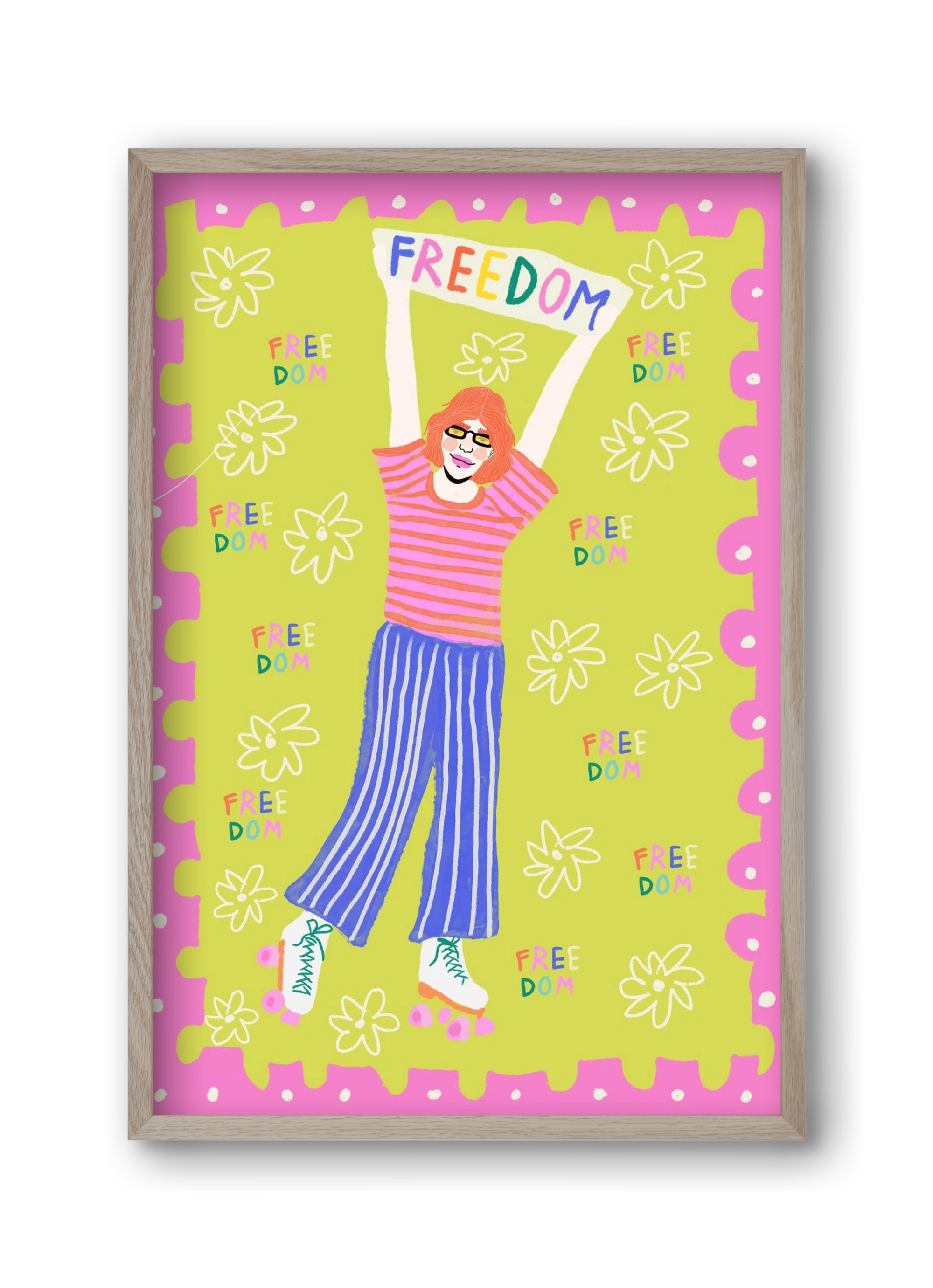 Freedom , 30x45 cm (30x45 cm), Tölgy keret