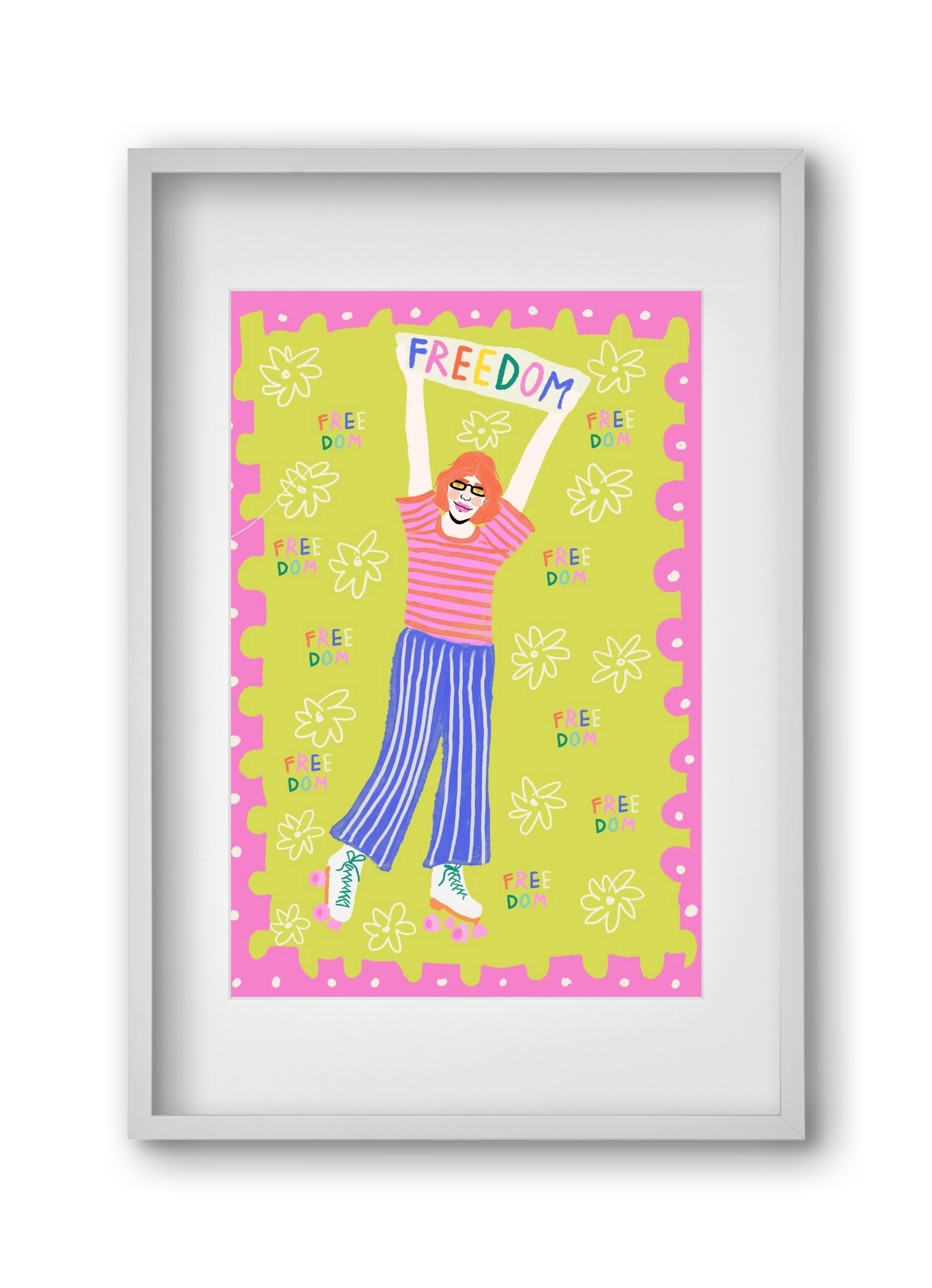 Freedom , 30x45 cm (20x30 cm), Fehér keret, paszpartuval