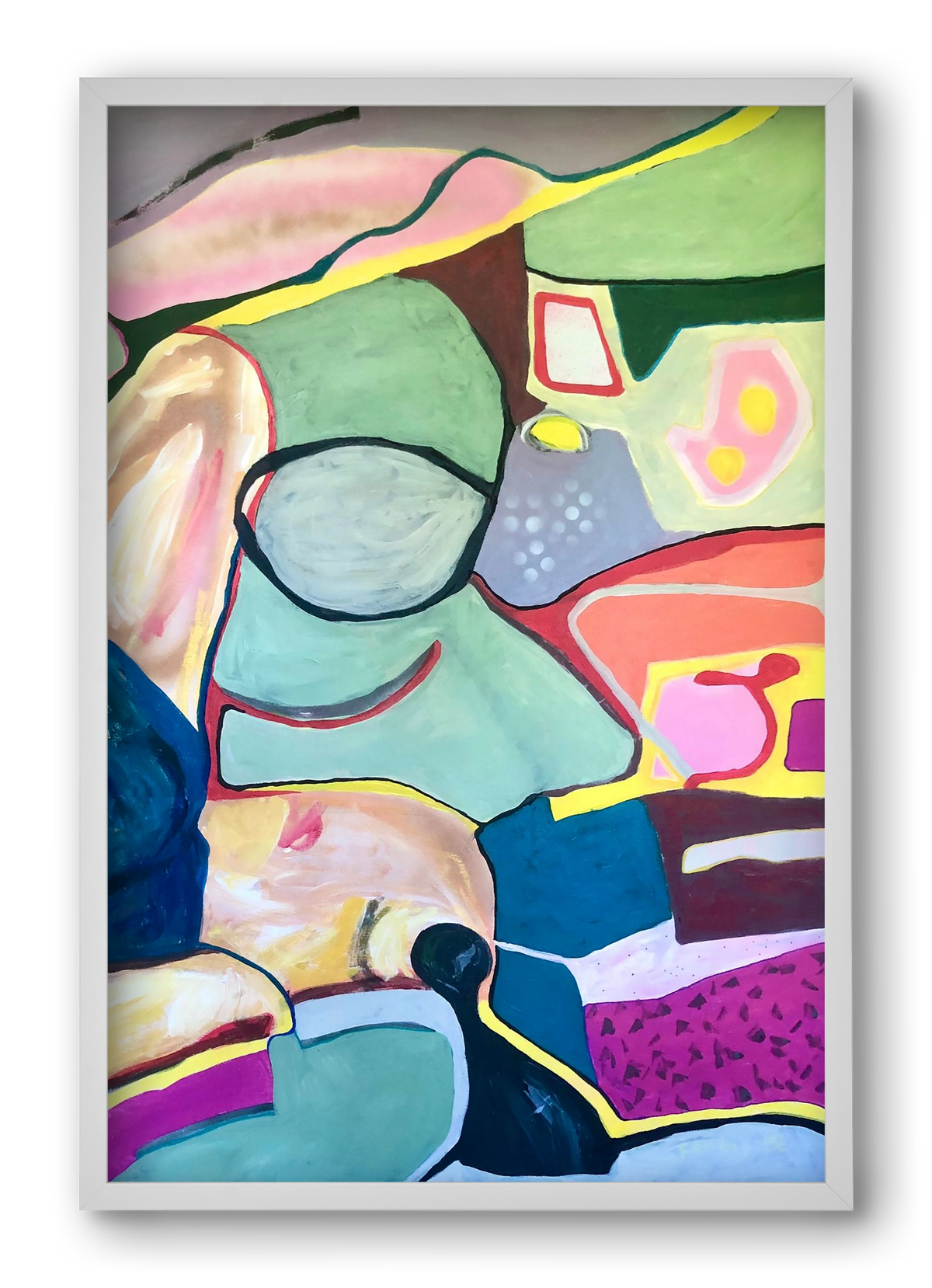 Melting my car seat, 40x60 cm (40x60 cm), Fehér keret