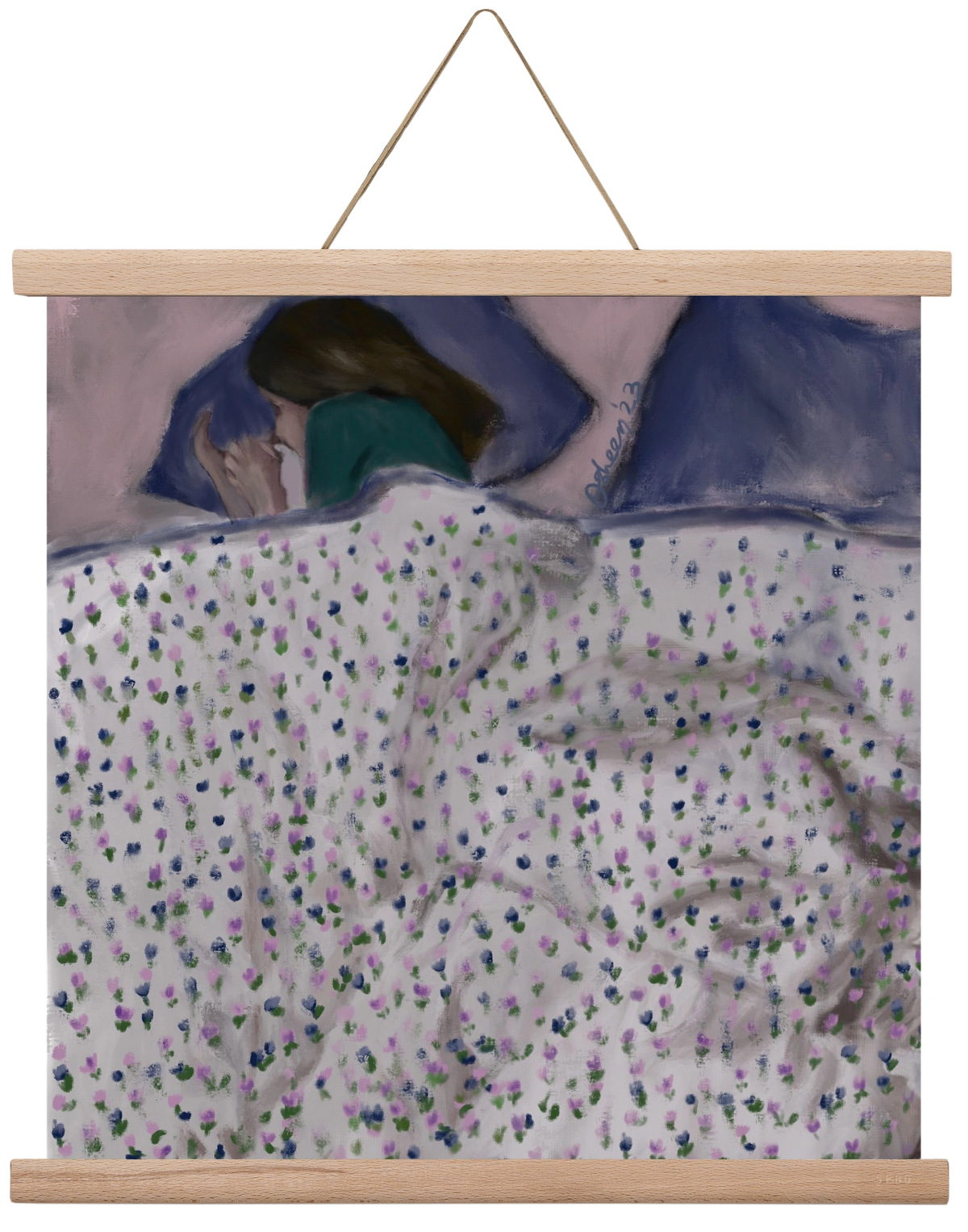 COZY IN MY BED, 40x40 cm (40x40 cm), Tölgy akasztó