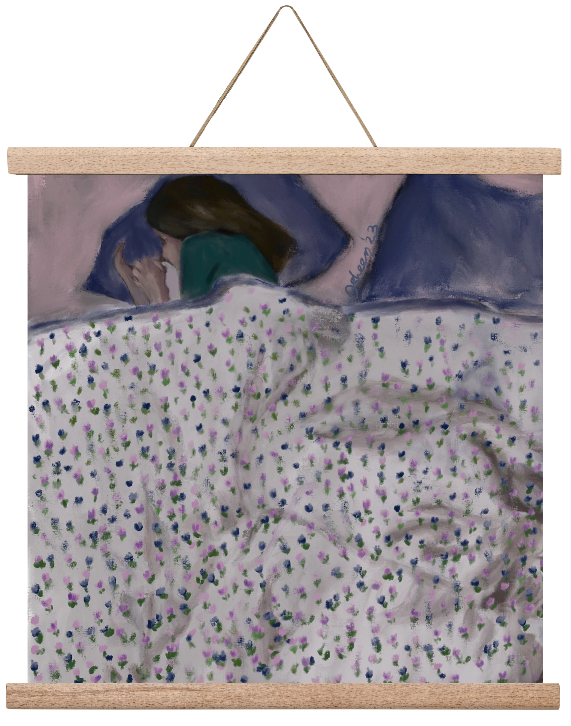 COZY IN MY BED, 40x40 cm (40x40 cm), Tölgy akasztó