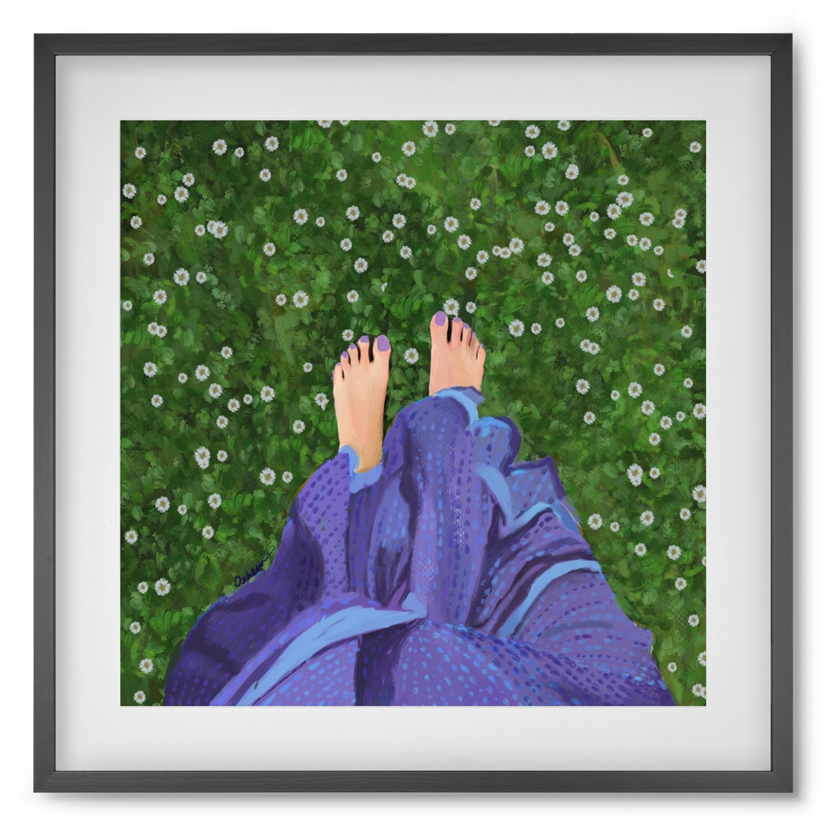 BAREFOOT SOUL, 50x50 cm (40x40 cm), Fekete keret, paszpartuval