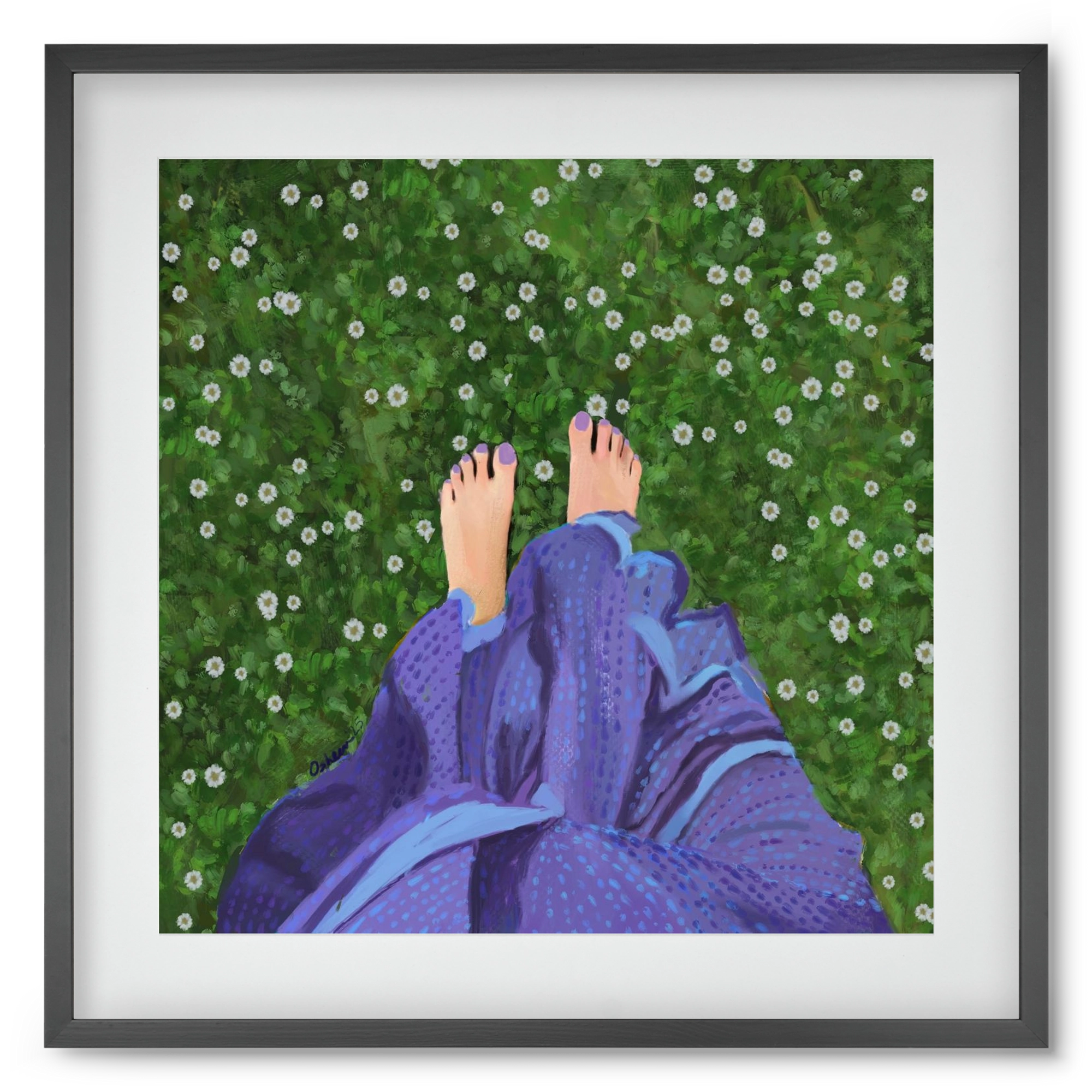 BAREFOOT SOUL, 50x50 cm (40x40 cm), Fekete keret, paszpartuval