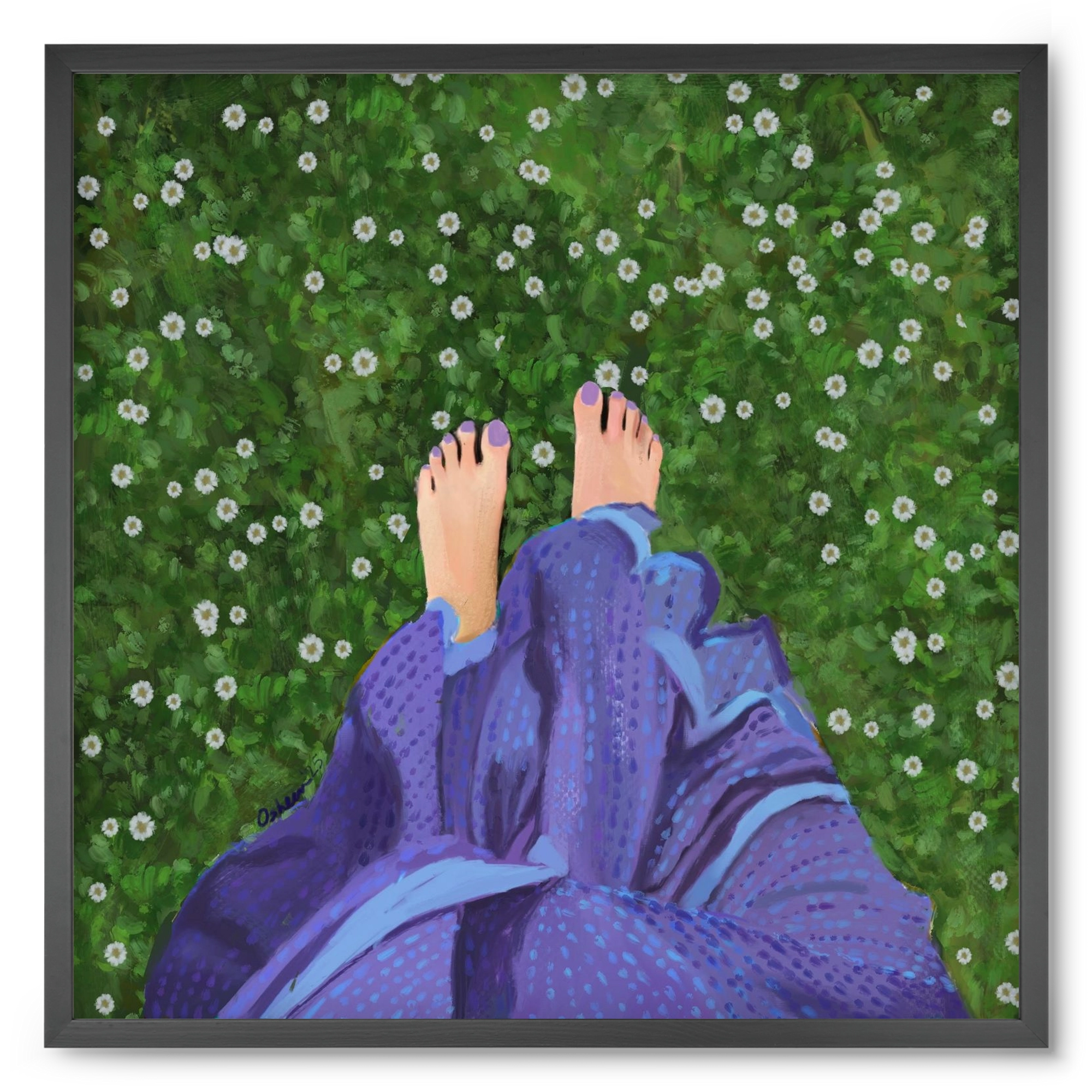 BAREFOOT SOUL, 50x50 cm (50x50 cm), Fekete keret