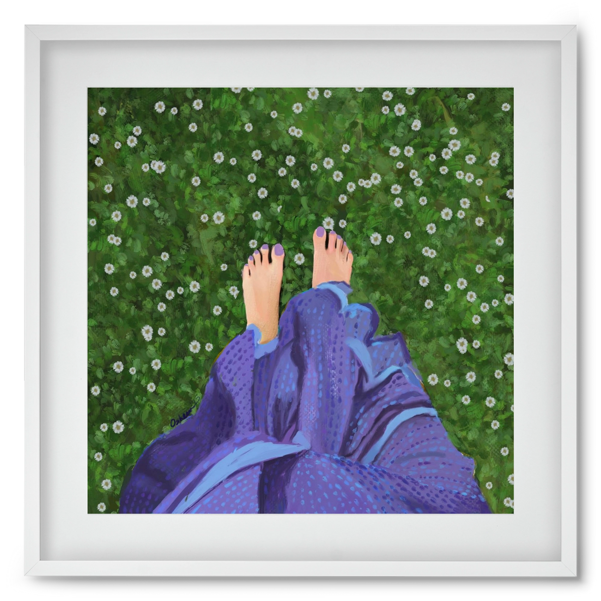 BAREFOOT SOUL, 50x50 cm (40x40 cm), Fehér keret, paszpartuval