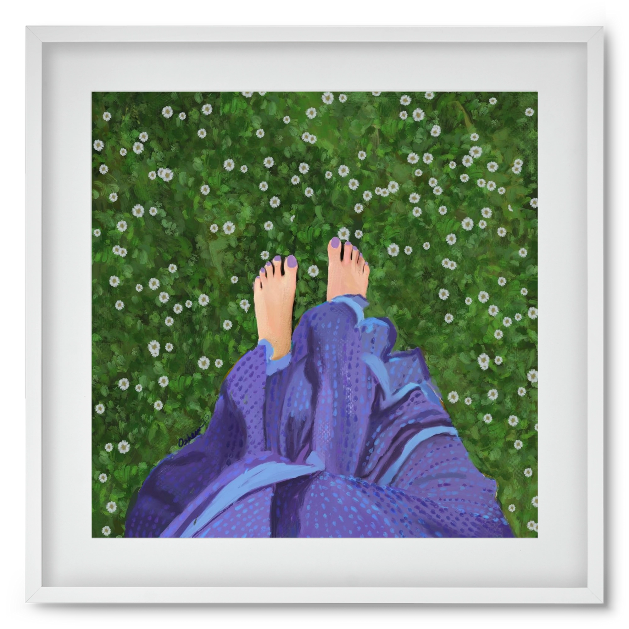 BAREFOOT SOUL, 50x50 cm (40x40 cm), Fehér keret, paszpartuval