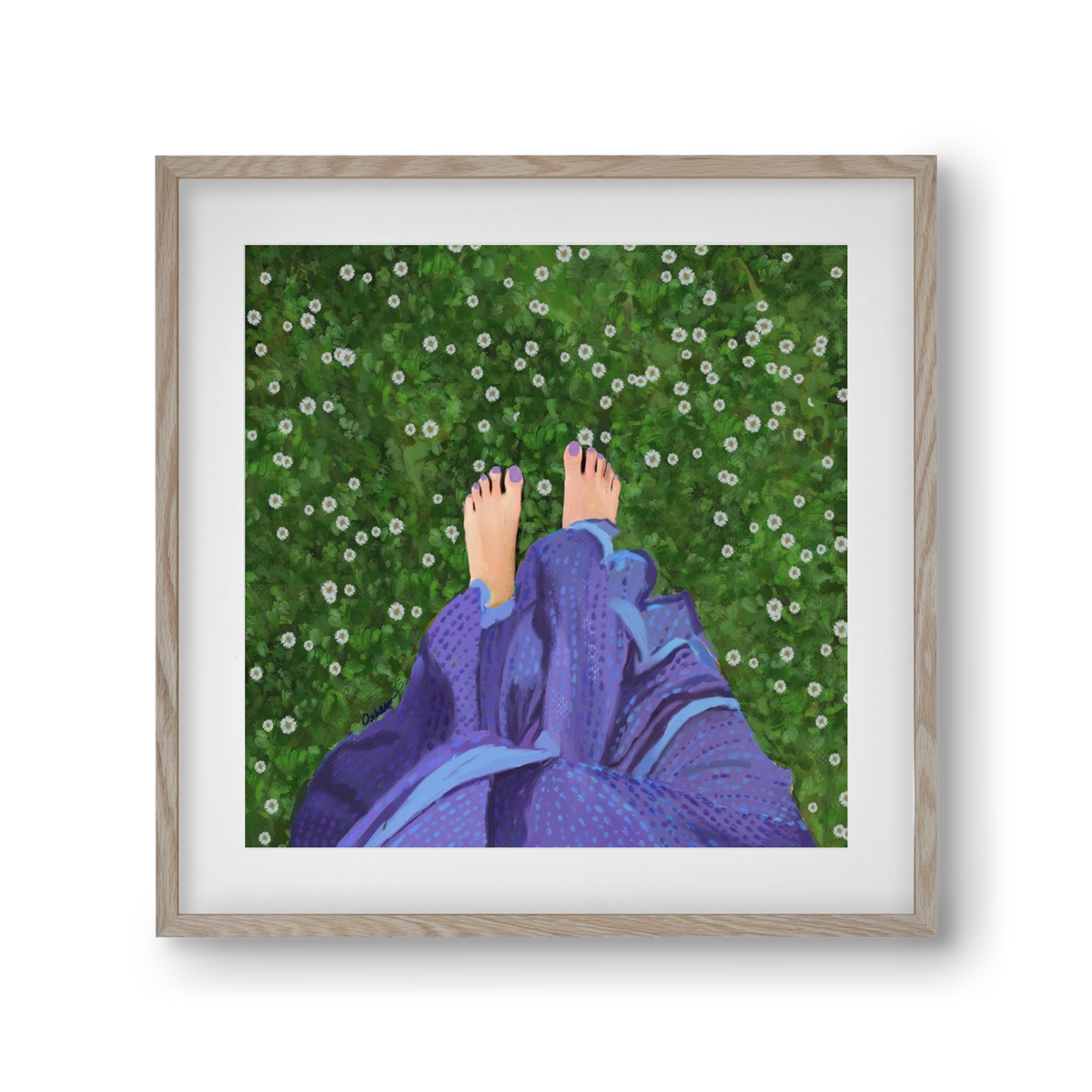 BAREFOOT SOUL, 30x30 cm (20x20 cm), Tölgy keret, paszpartuval