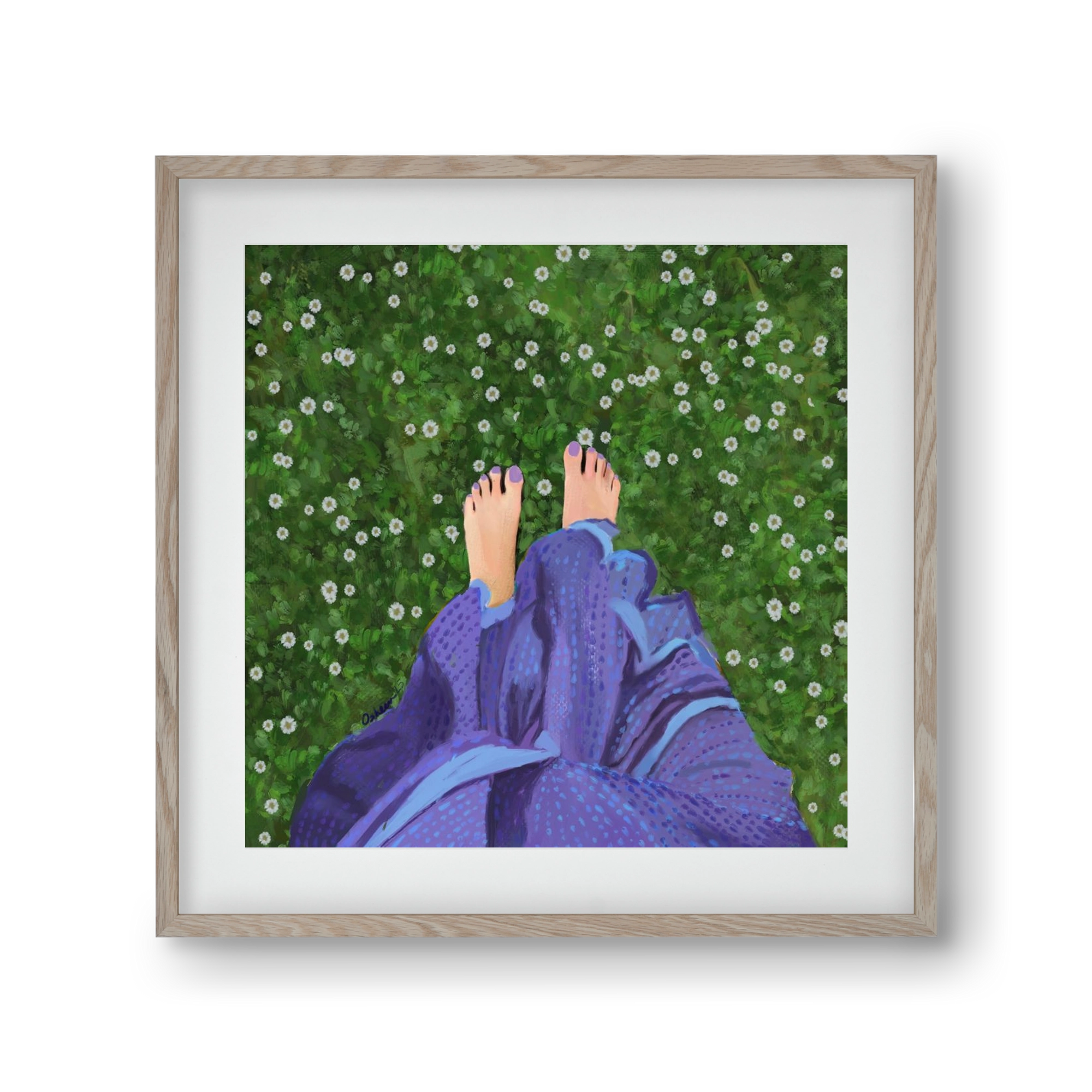 BAREFOOT SOUL, 30x30 cm (20x20 cm), Tölgy keret, paszpartuval