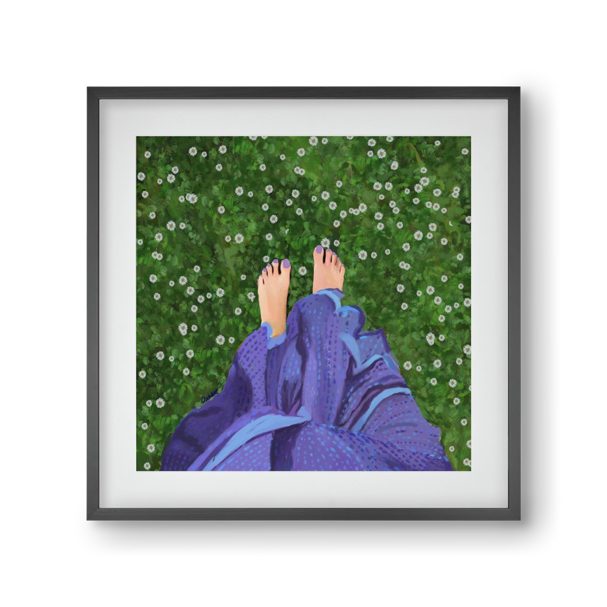 BAREFOOT SOUL, 30x30 cm (20x20 cm), Fekete keret, paszpartuval