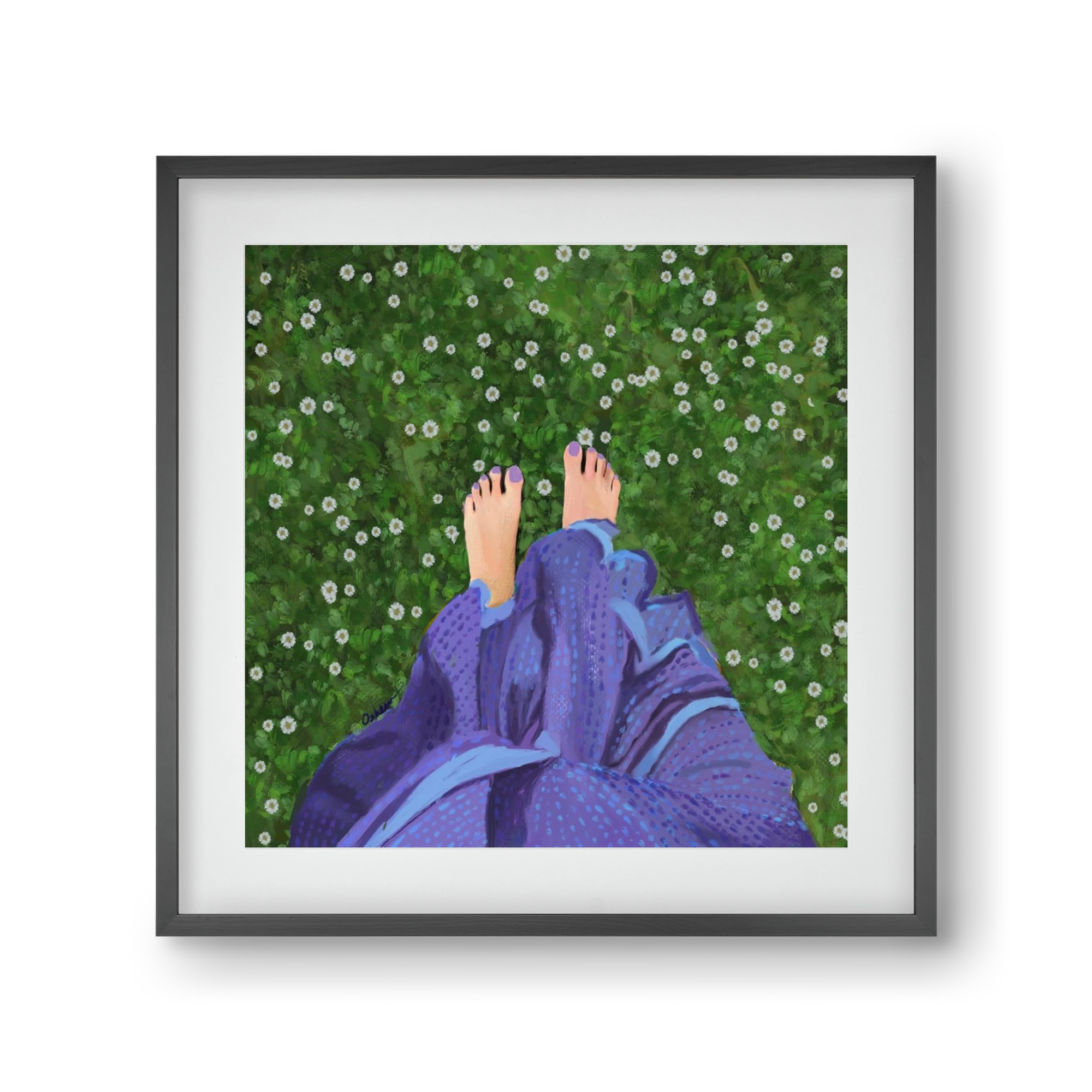 BAREFOOT SOUL, 30x30 cm (20x20 cm), Fekete keret, paszpartuval