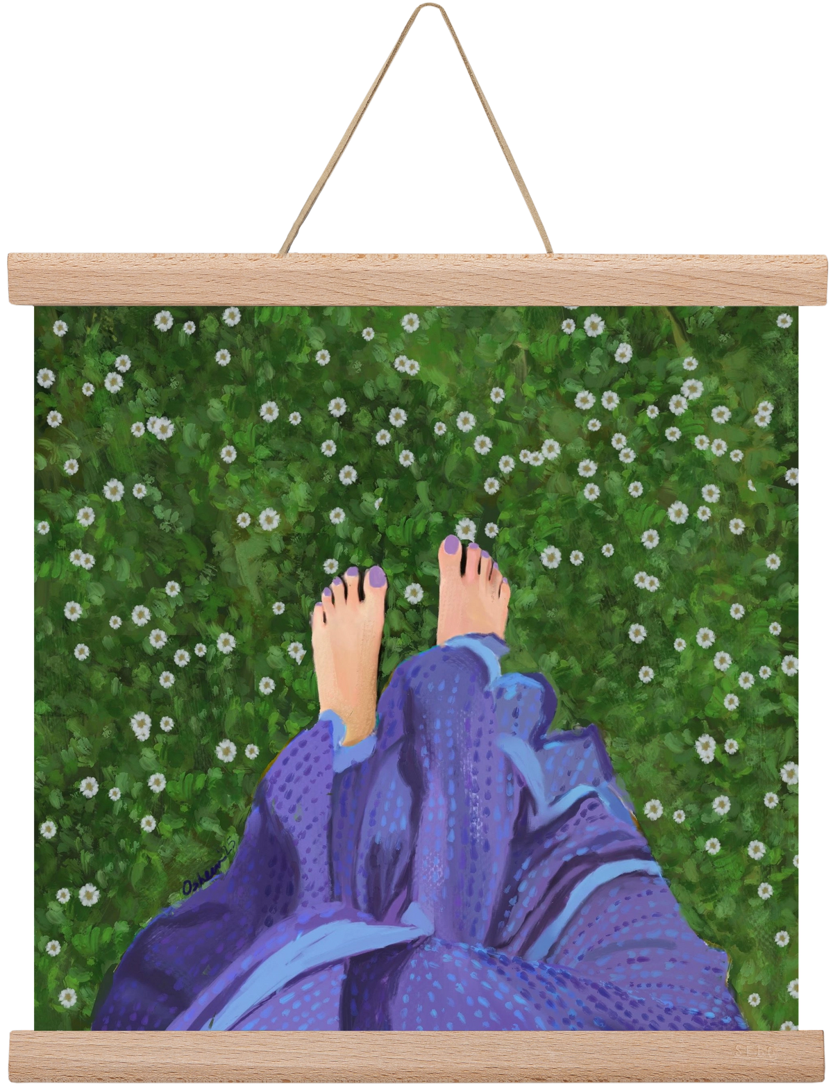 BAREFOOT SOUL, 30x30 cm (30x30 cm), Tölgy akasztó