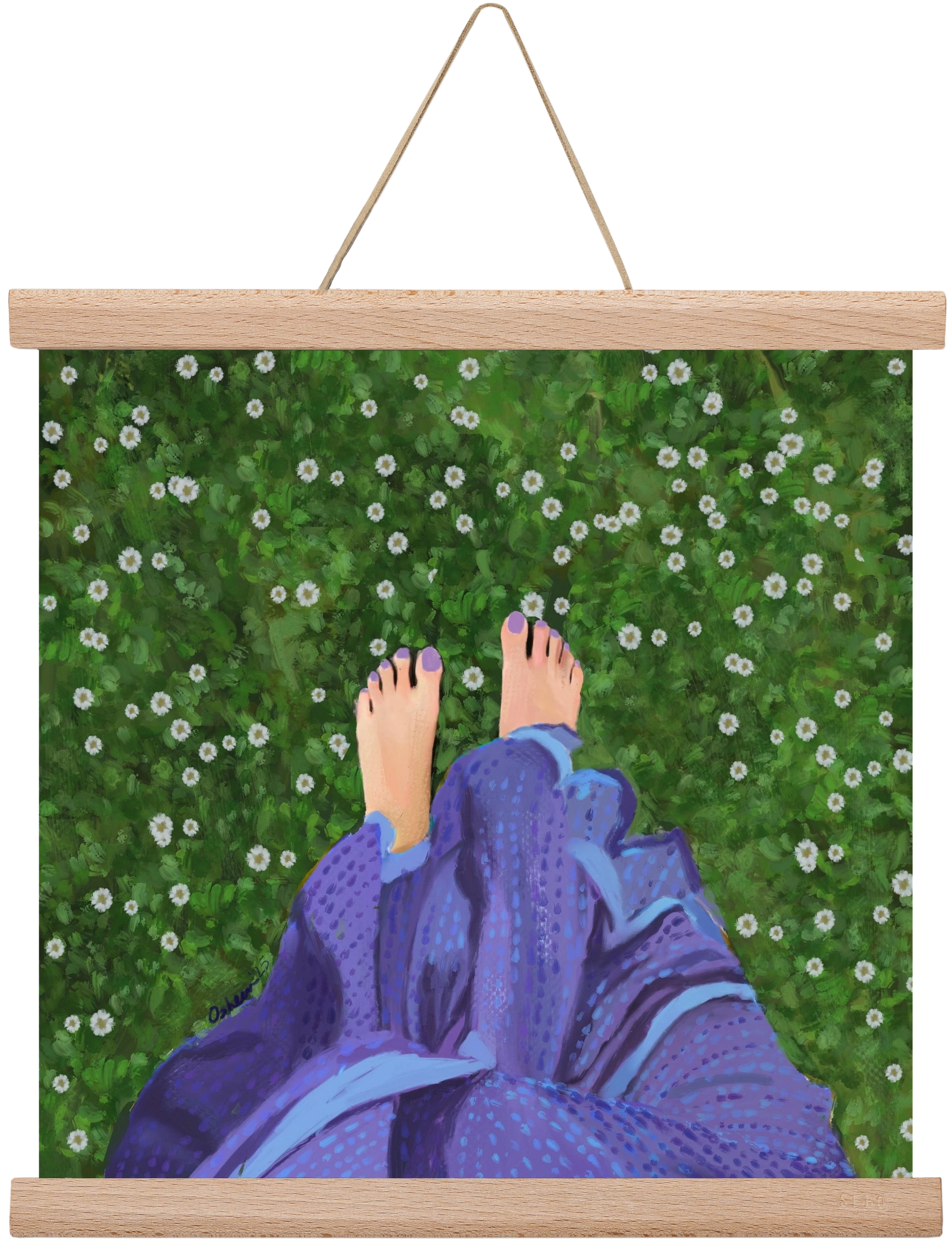 BAREFOOT SOUL, 30x30 cm (30x30 cm), Tölgy akasztó