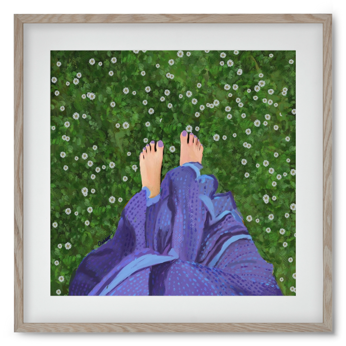 BAREFOOT SOUL, 50x50 cm (40x40 cm), Tölgy keret, paszpartuval