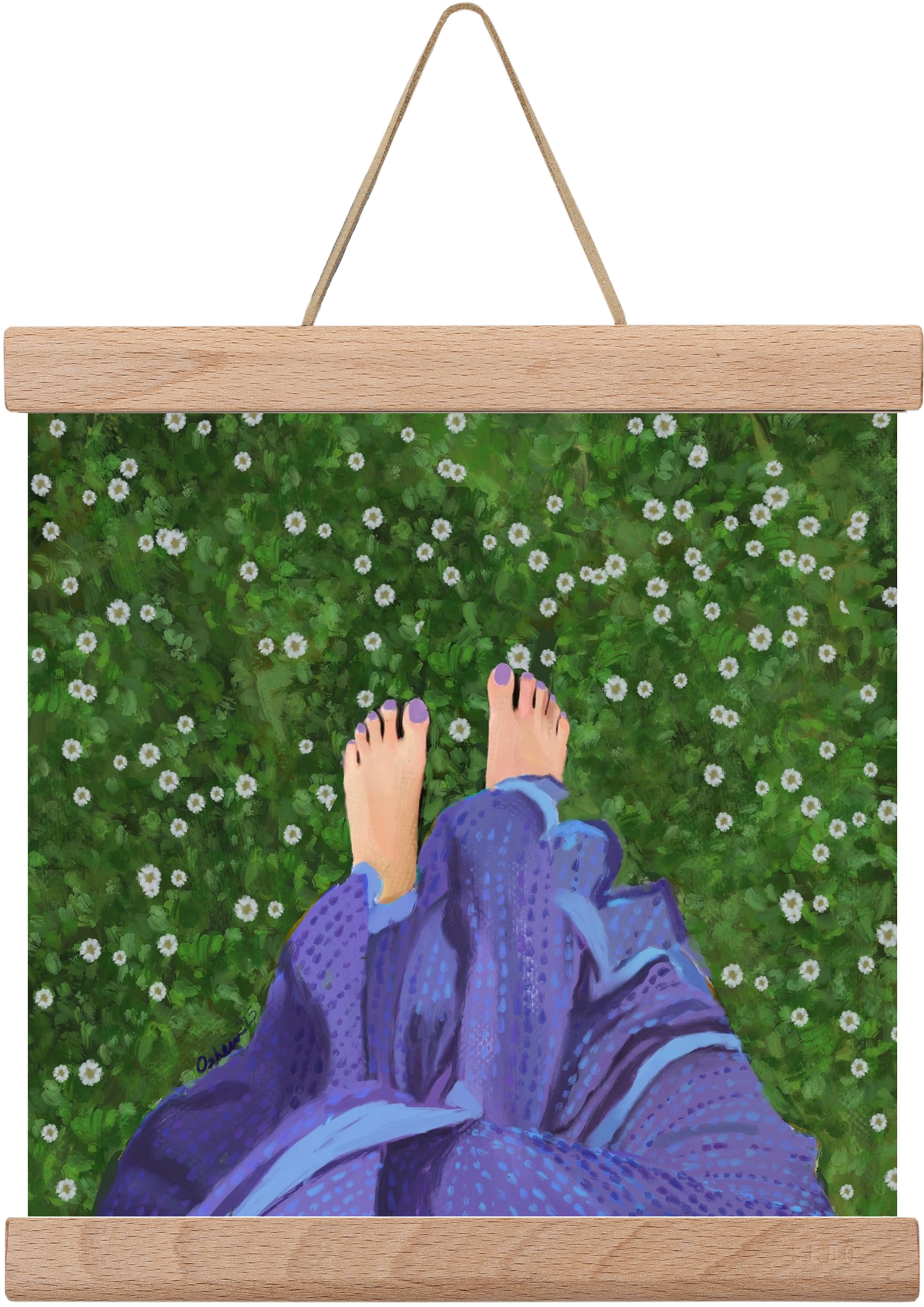 BAREFOOT SOUL, 20x20 cm (20x20 cm), Tölgy akasztó