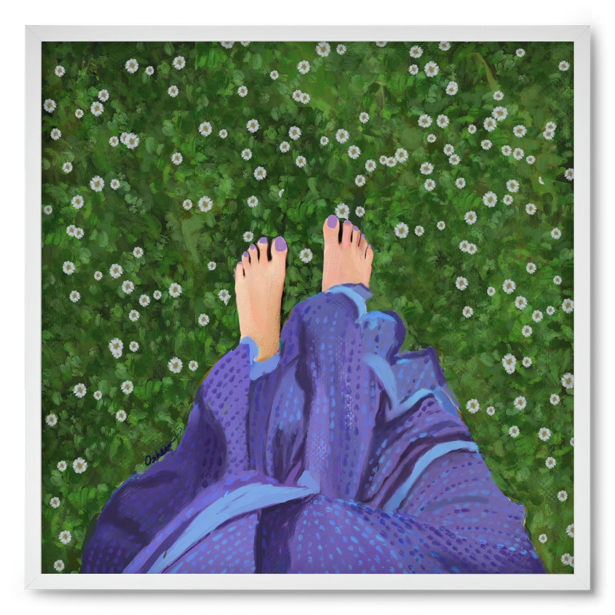 BAREFOOT SOUL, 50x50 cm (50x50 cm), Fehér keret