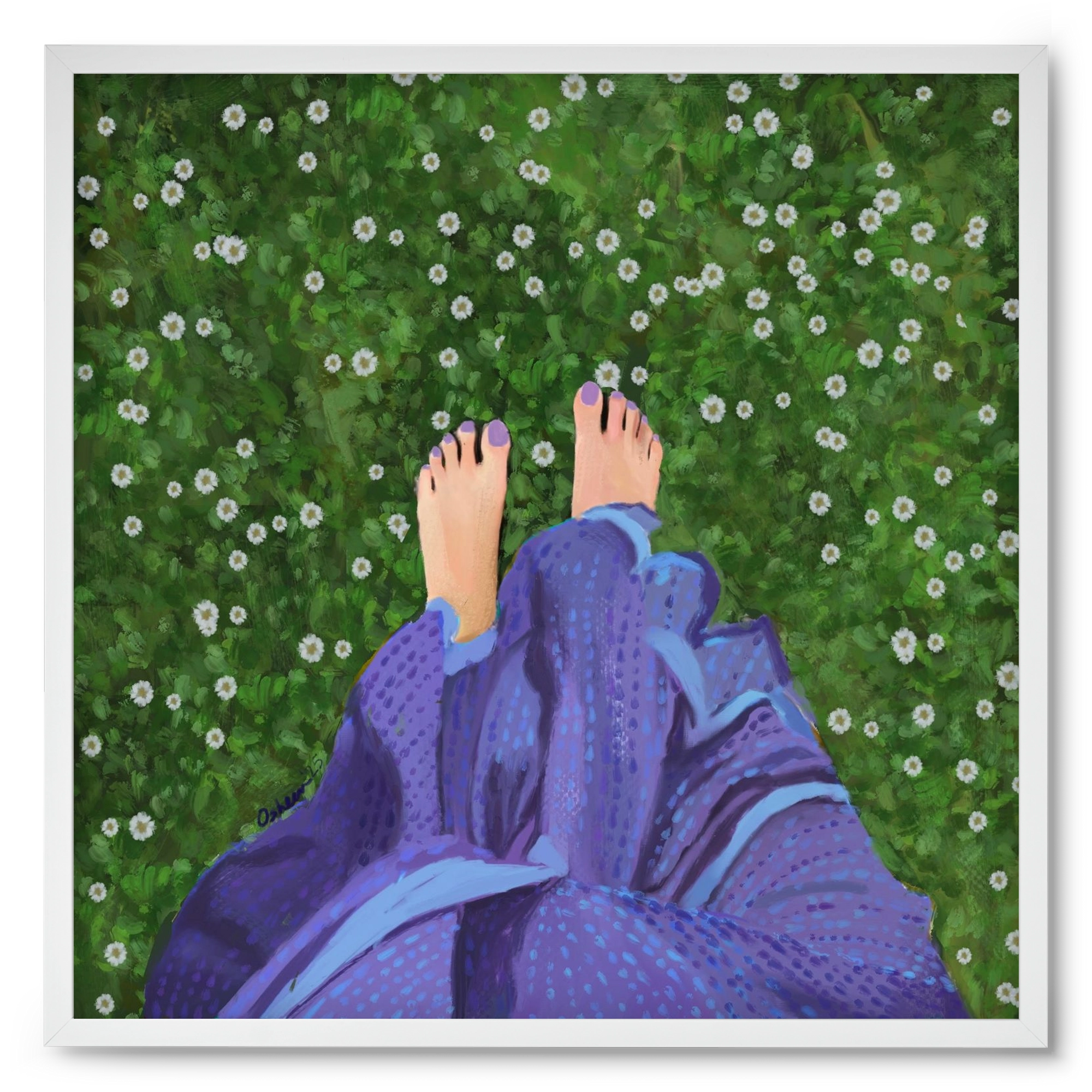 BAREFOOT SOUL, 50x50 cm (50x50 cm), Fehér keret