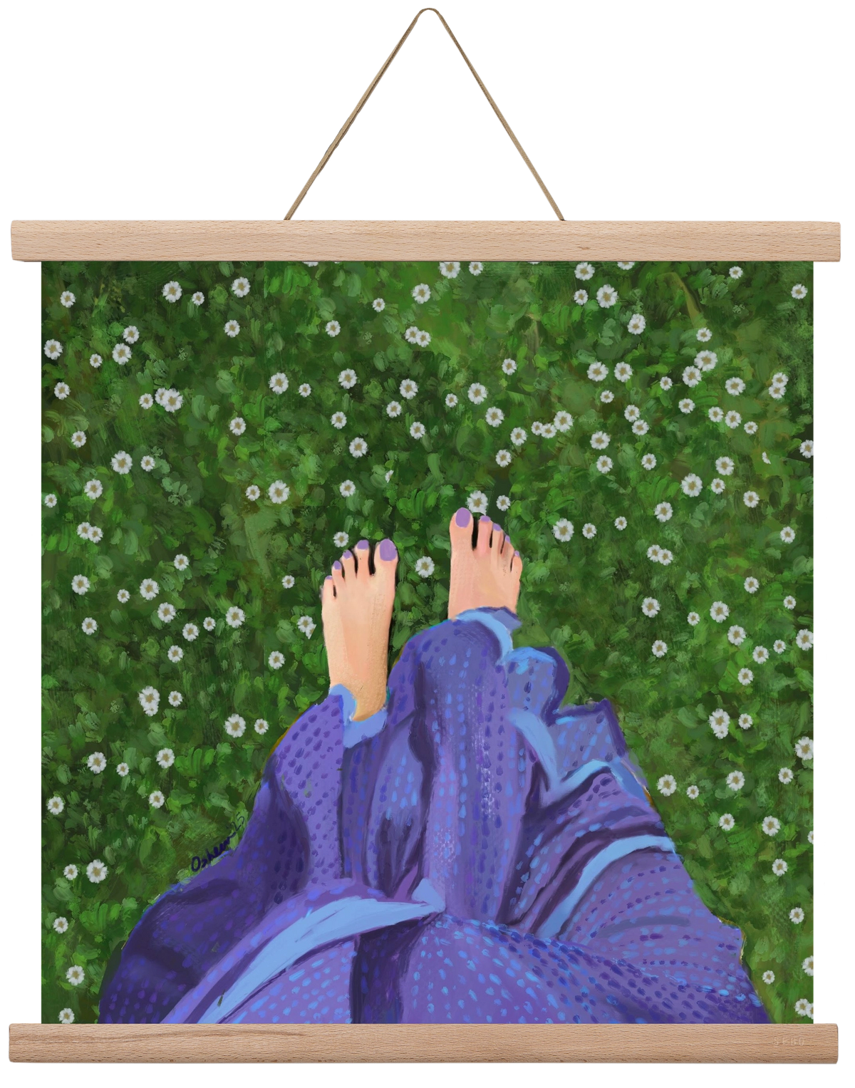 BAREFOOT SOUL, 40x40 cm (40x40 cm), Tölgy akasztó