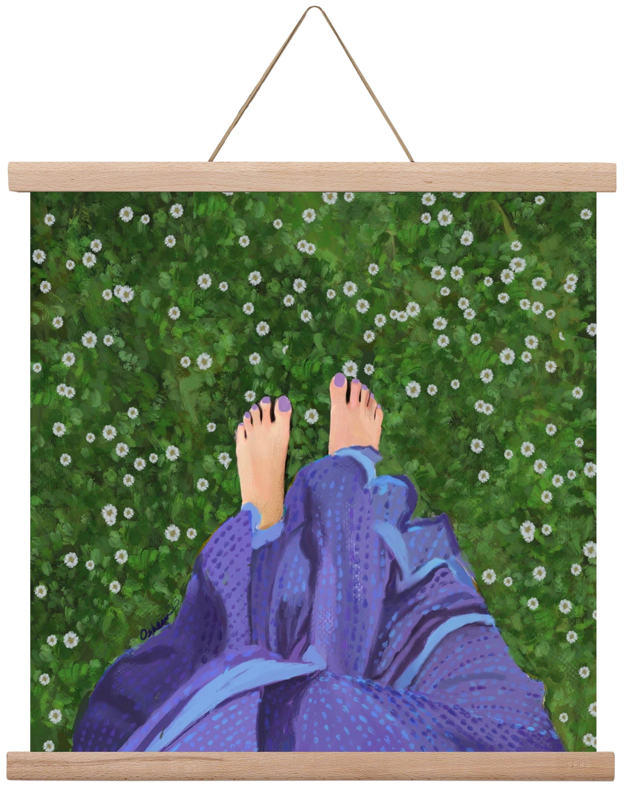 BAREFOOT SOUL, 40x40 cm (40x40 cm), Tölgy akasztó