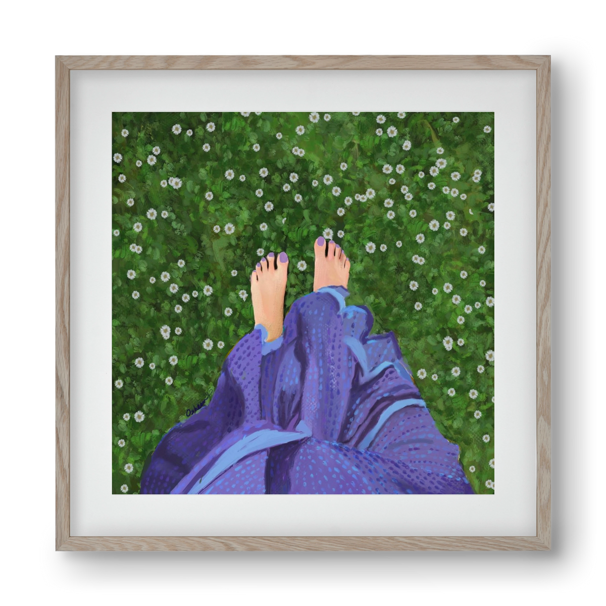 BAREFOOT SOUL, 40x40 cm (30x30 cm), Tölgy keret, paszpartuval