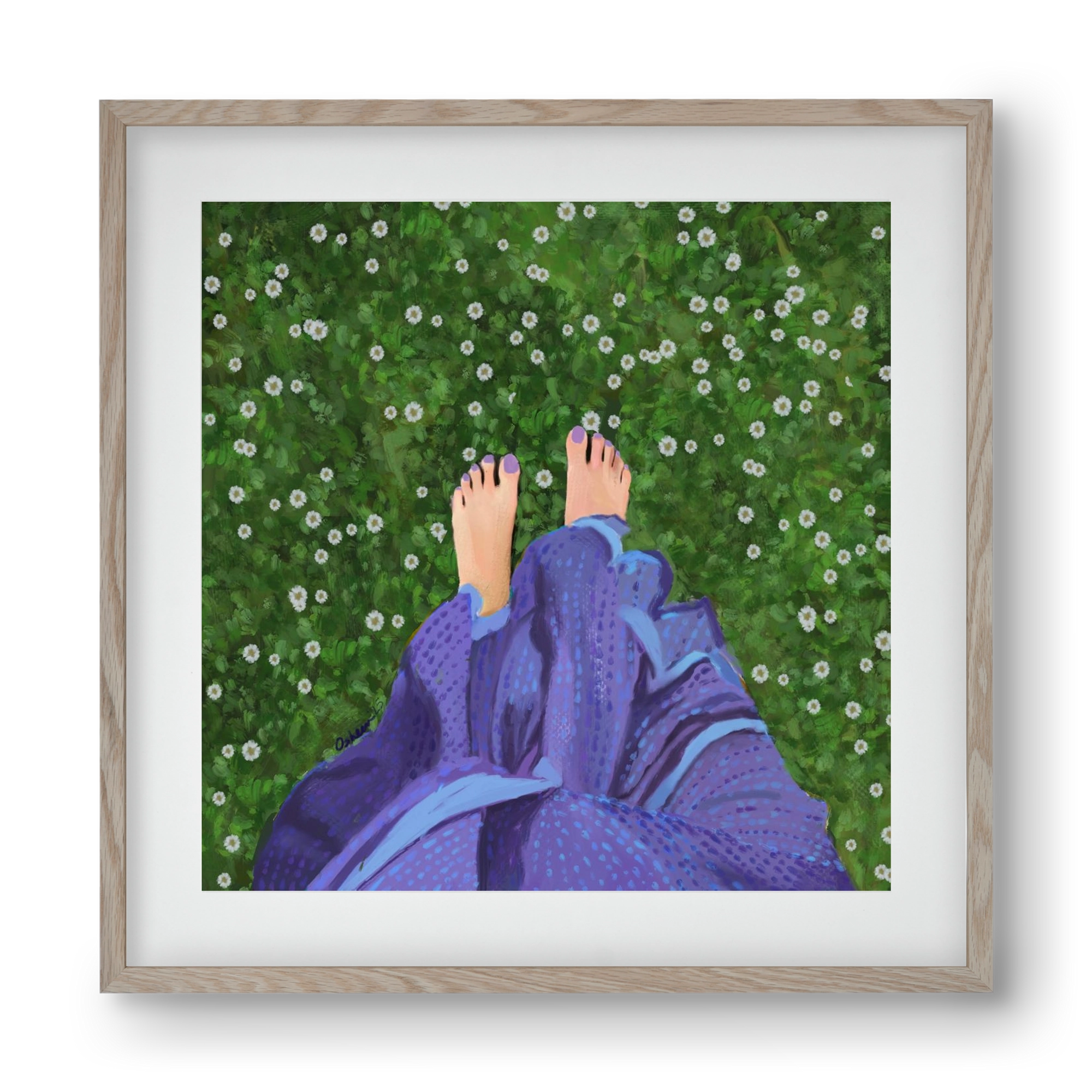 BAREFOOT SOUL, 40x40 cm (30x30 cm), Tölgy keret, paszpartuval