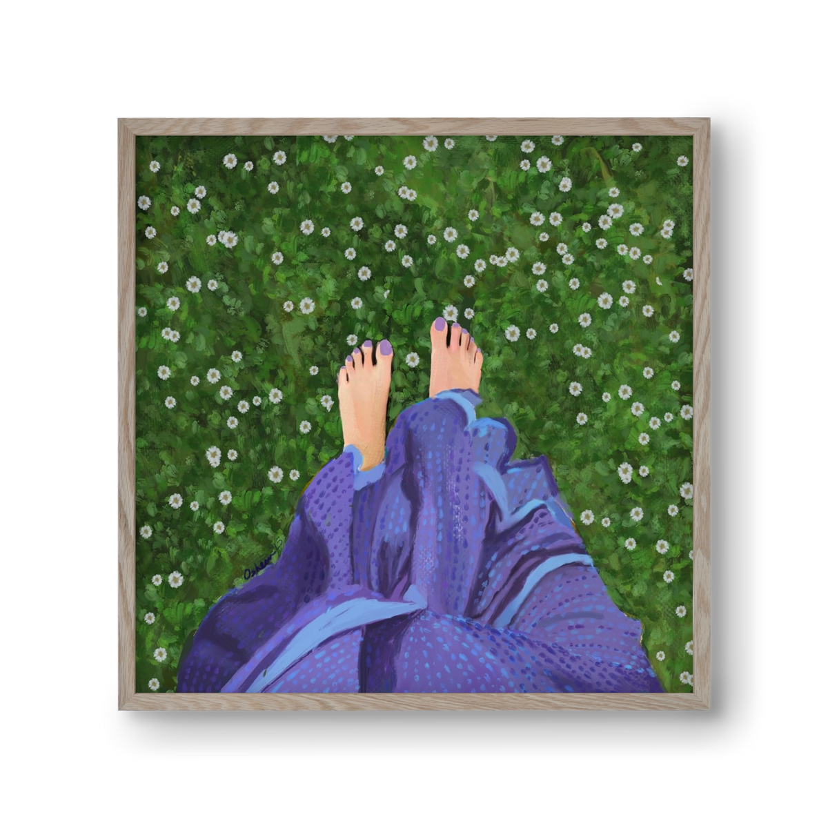 BAREFOOT SOUL, 30x30 cm (30x30 cm), Tölgy keret