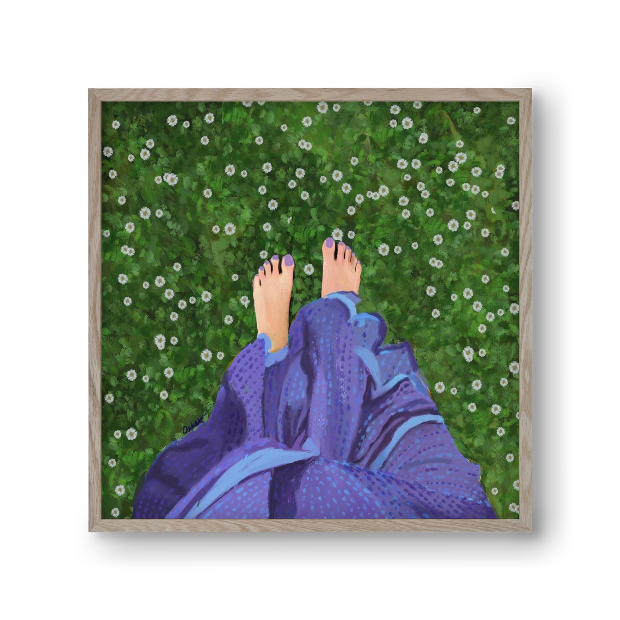 BAREFOOT SOUL, 30x30 cm (30x30 cm), Tölgy keret