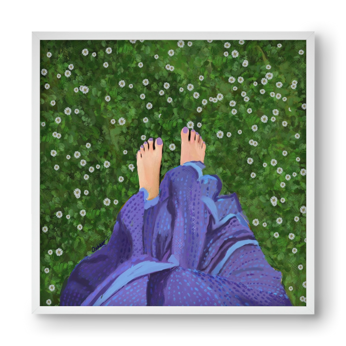 BAREFOOT SOUL, 40x40 cm (40x40 cm), Fehér keret