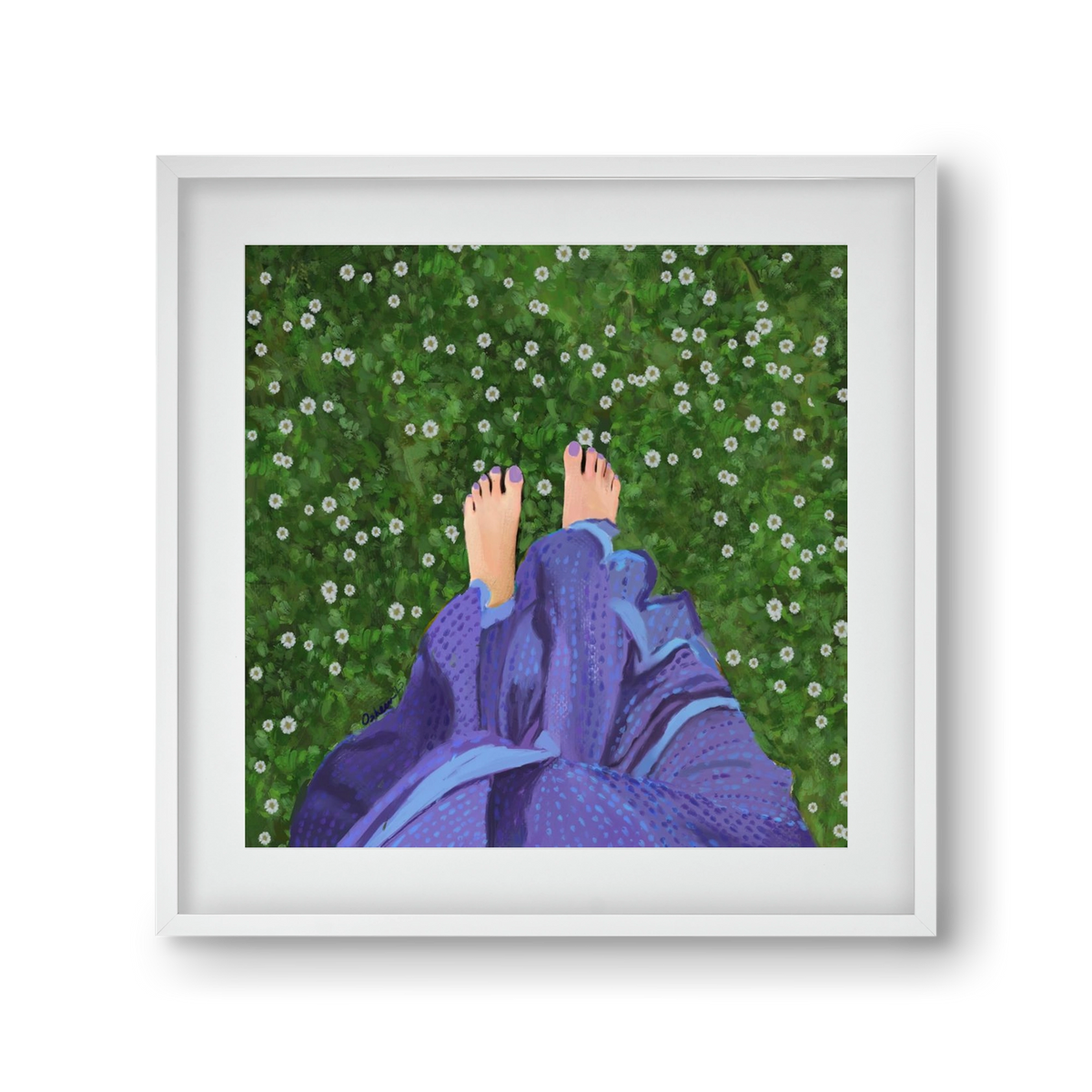 BAREFOOT SOUL, 30x30 cm (20x20 cm), Fehér keret, paszpartuval