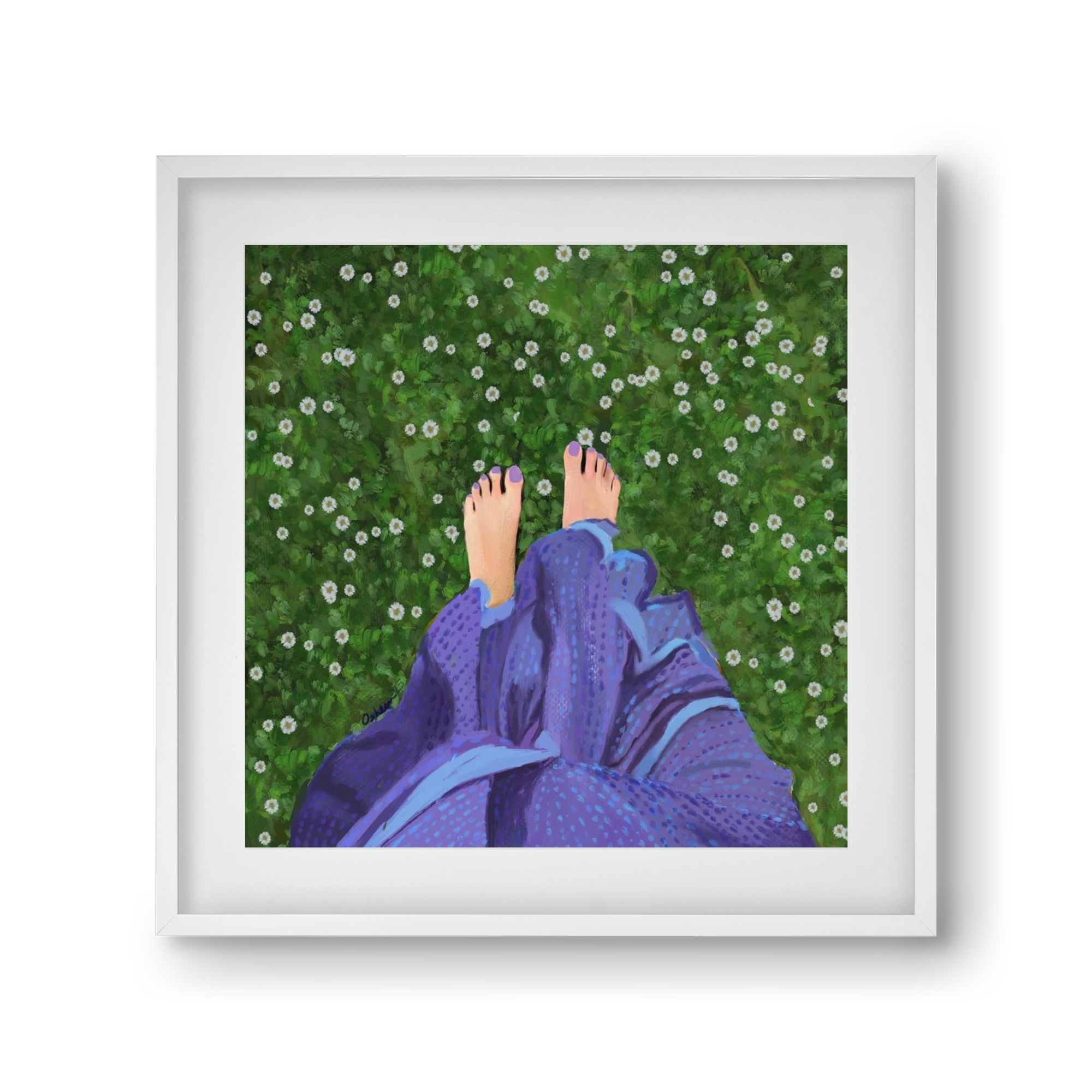 BAREFOOT SOUL, 30x30 cm (20x20 cm), Fehér keret, paszpartuval