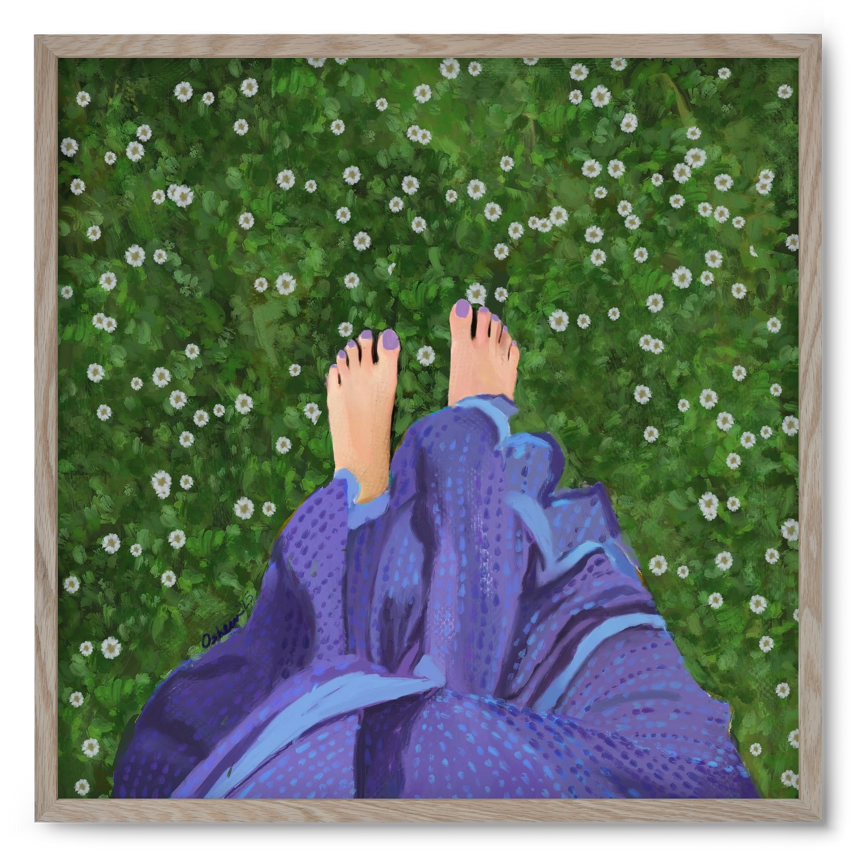 BAREFOOT SOUL, 50x50 cm (50x50 cm), Tölgy keret