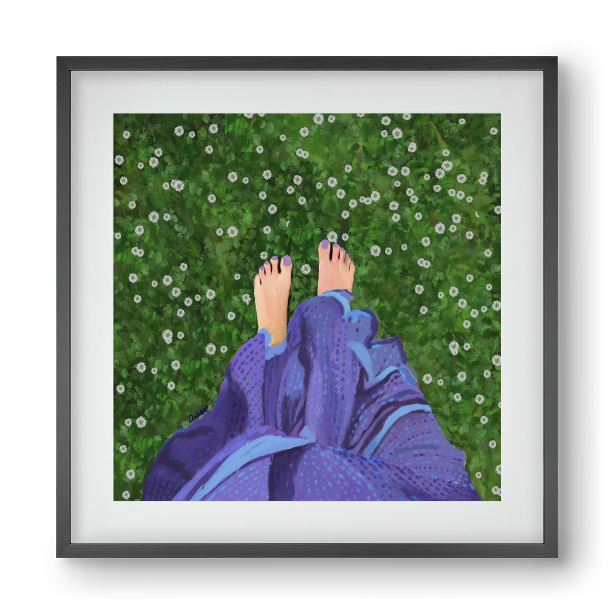 BAREFOOT SOUL, 40x40 cm (30x30 cm), Fekete keret, paszpartuval