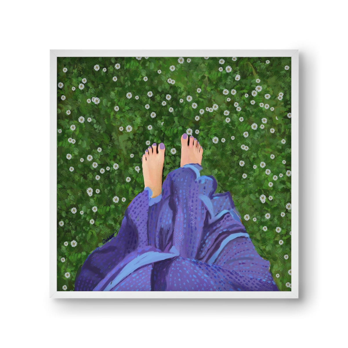 BAREFOOT SOUL, 30x30 cm (30x30 cm), Fehér keret