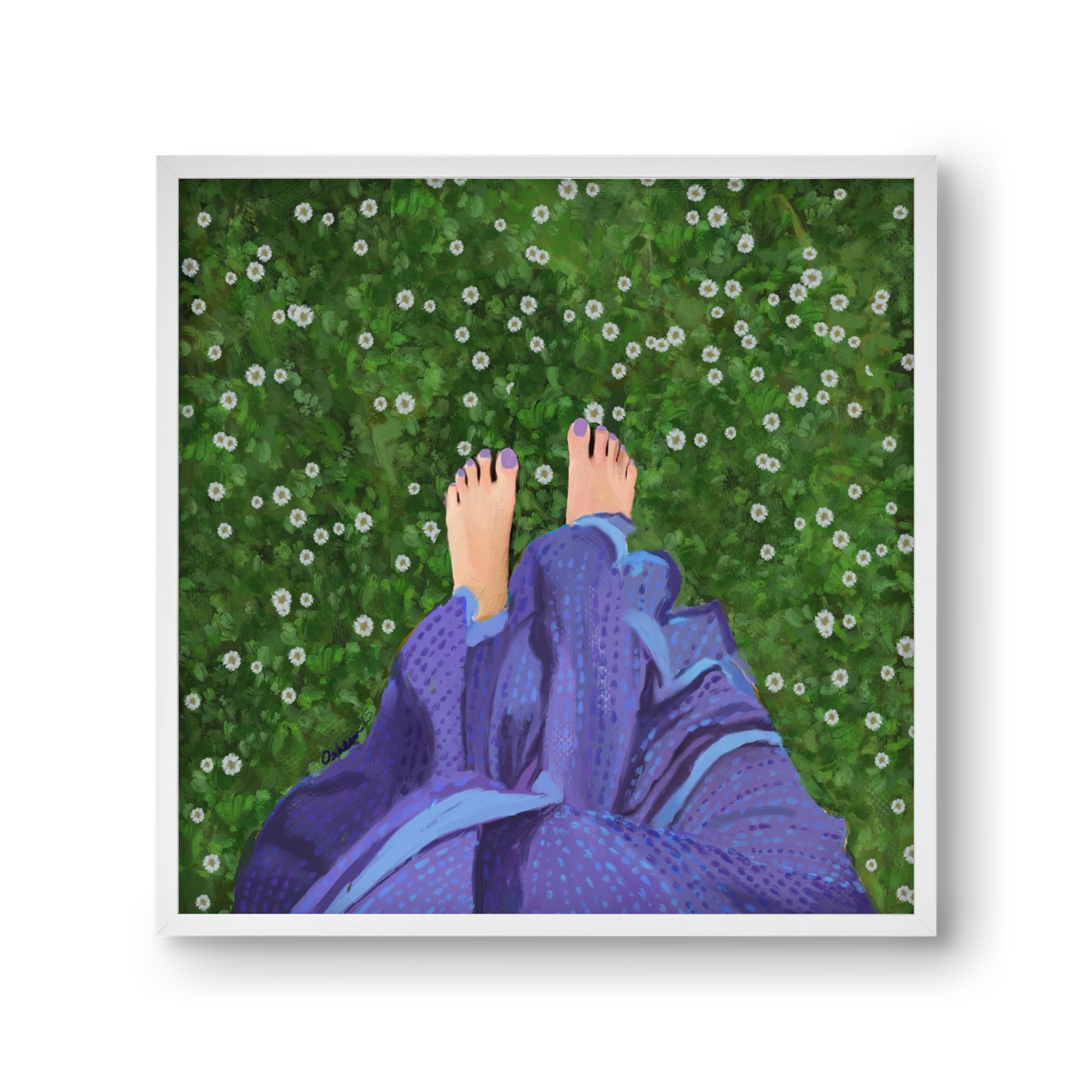 BAREFOOT SOUL, 30x30 cm (30x30 cm), Fehér keret