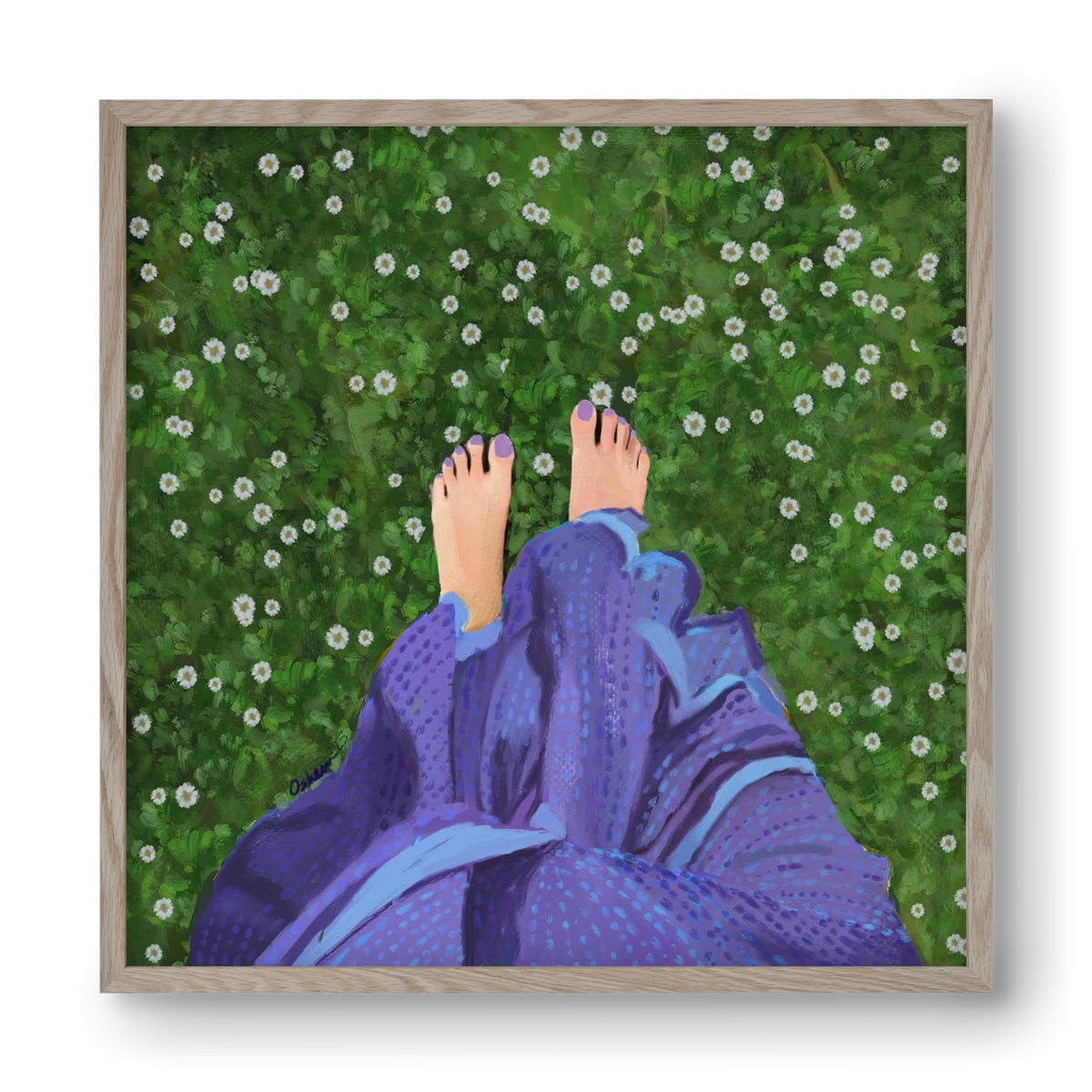 BAREFOOT SOUL, 40x40 cm (40x40 cm), Tölgy keret