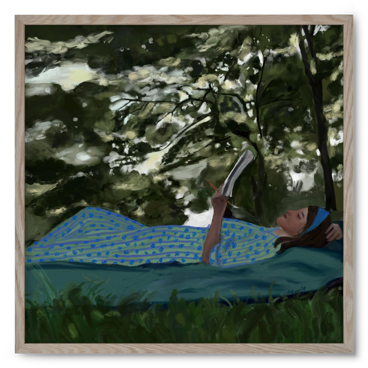 A SUMMER DAYDREAM, 50x50 cm (50x50 cm), Tölgy keret